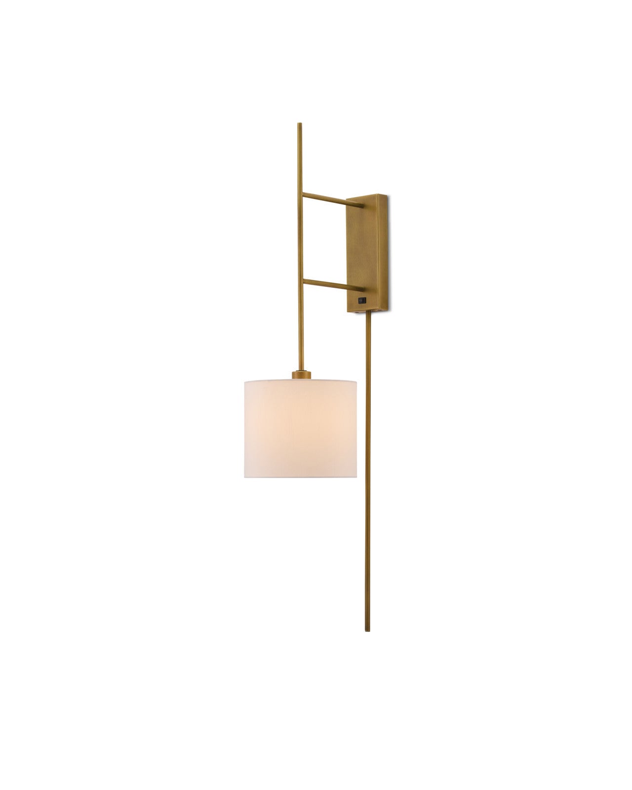 Savill Brass Wall Sconce, White Shade