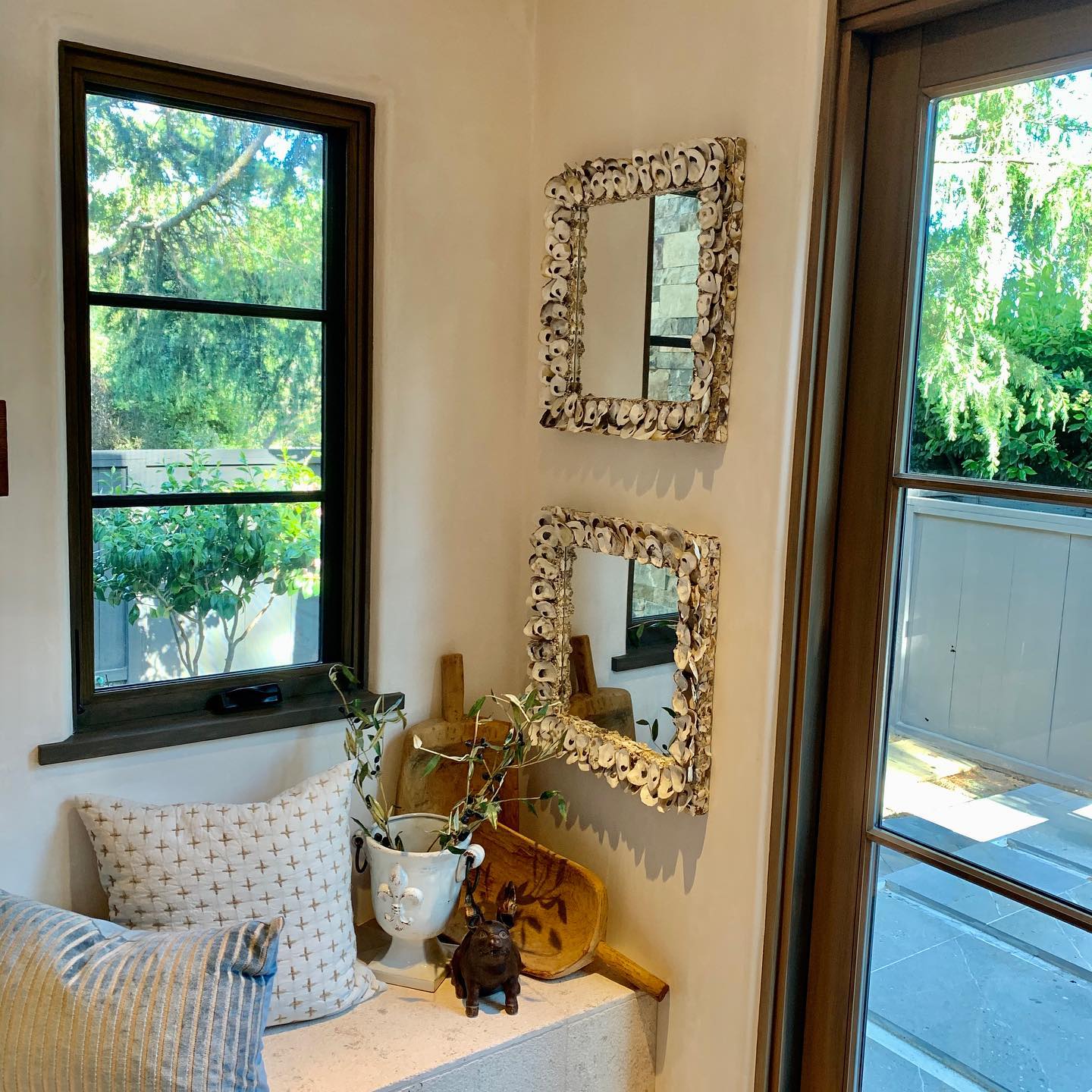 Oyster Shell Square Mirror