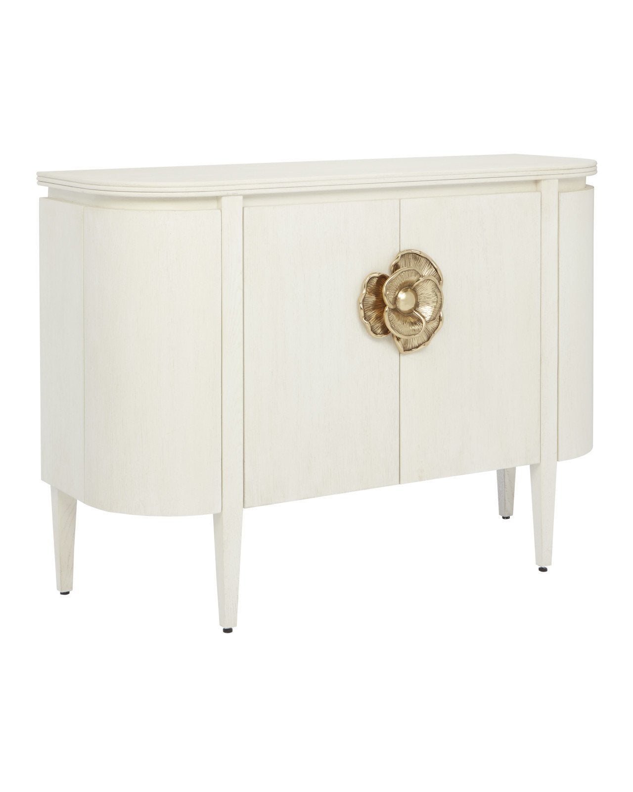 Briallen White Demi-Lune Cabinet