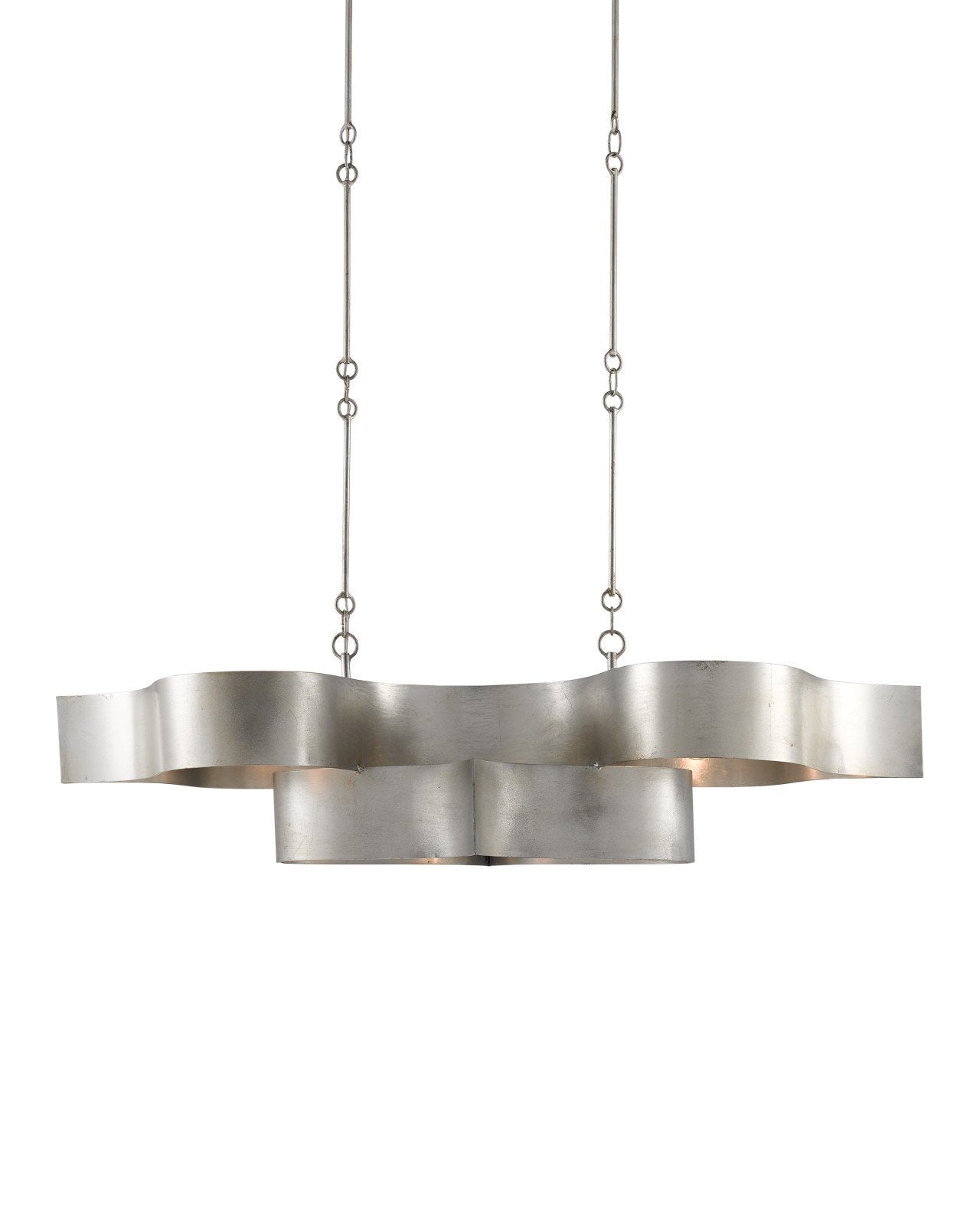 Grand Lotus Silver Oval Chandelier