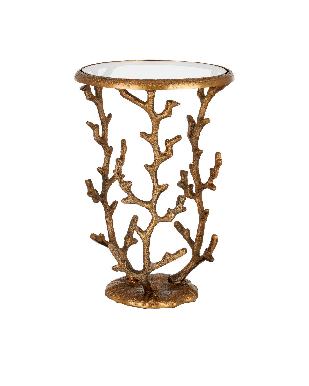 Coral Brass Accent Table