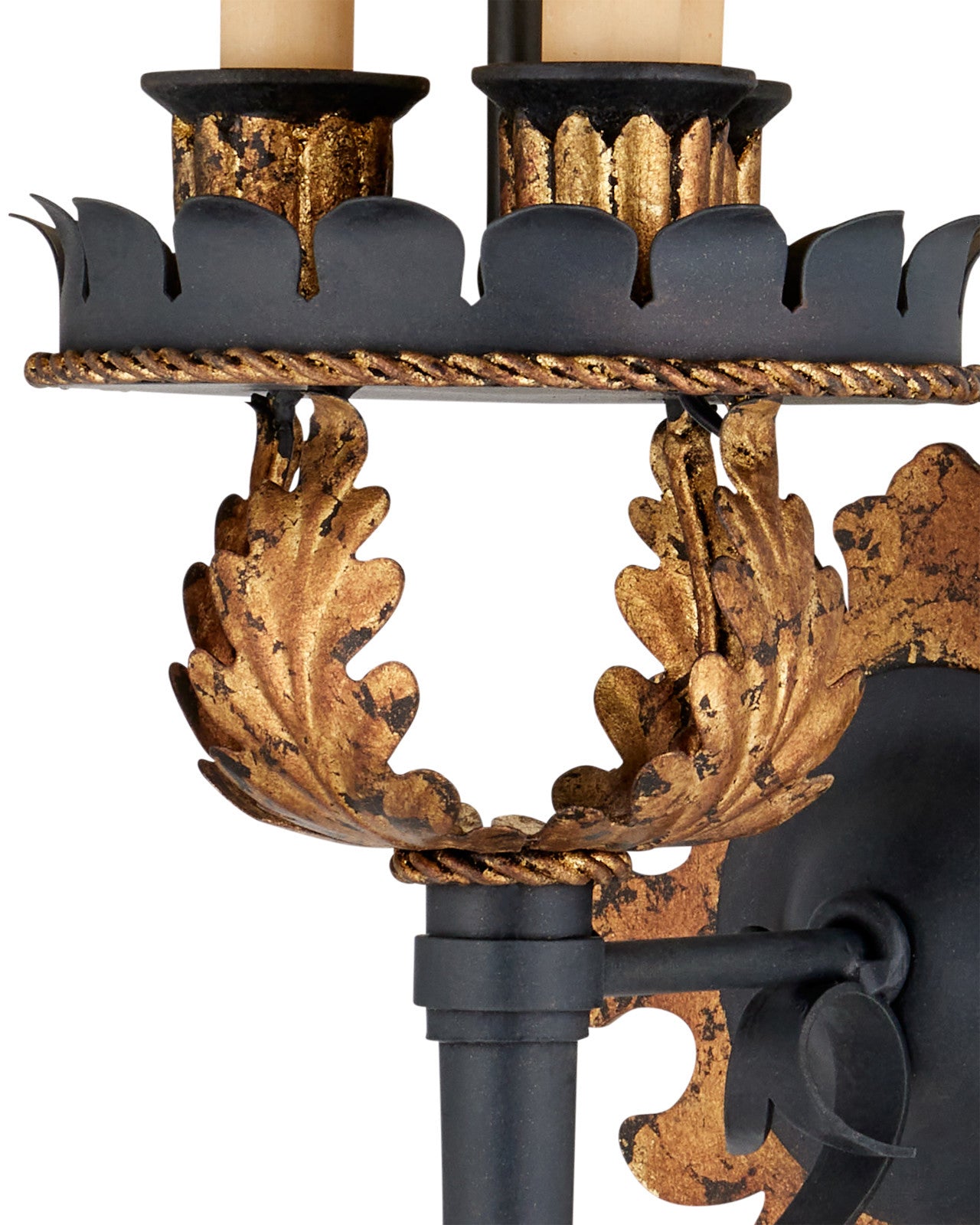 The Duke Gold Wall Sconce, Black Shade