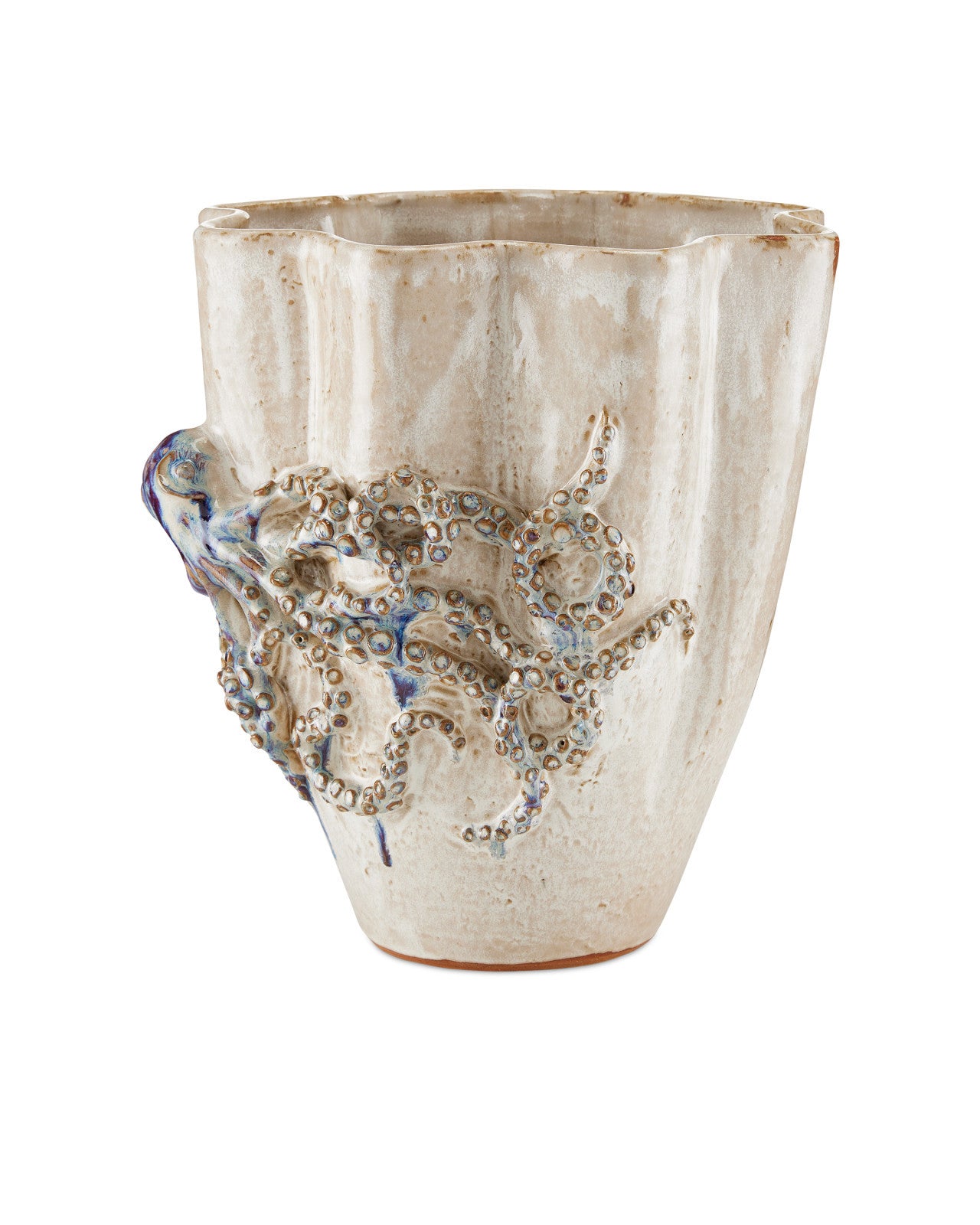 Side view of octopus medium vase by currey and company