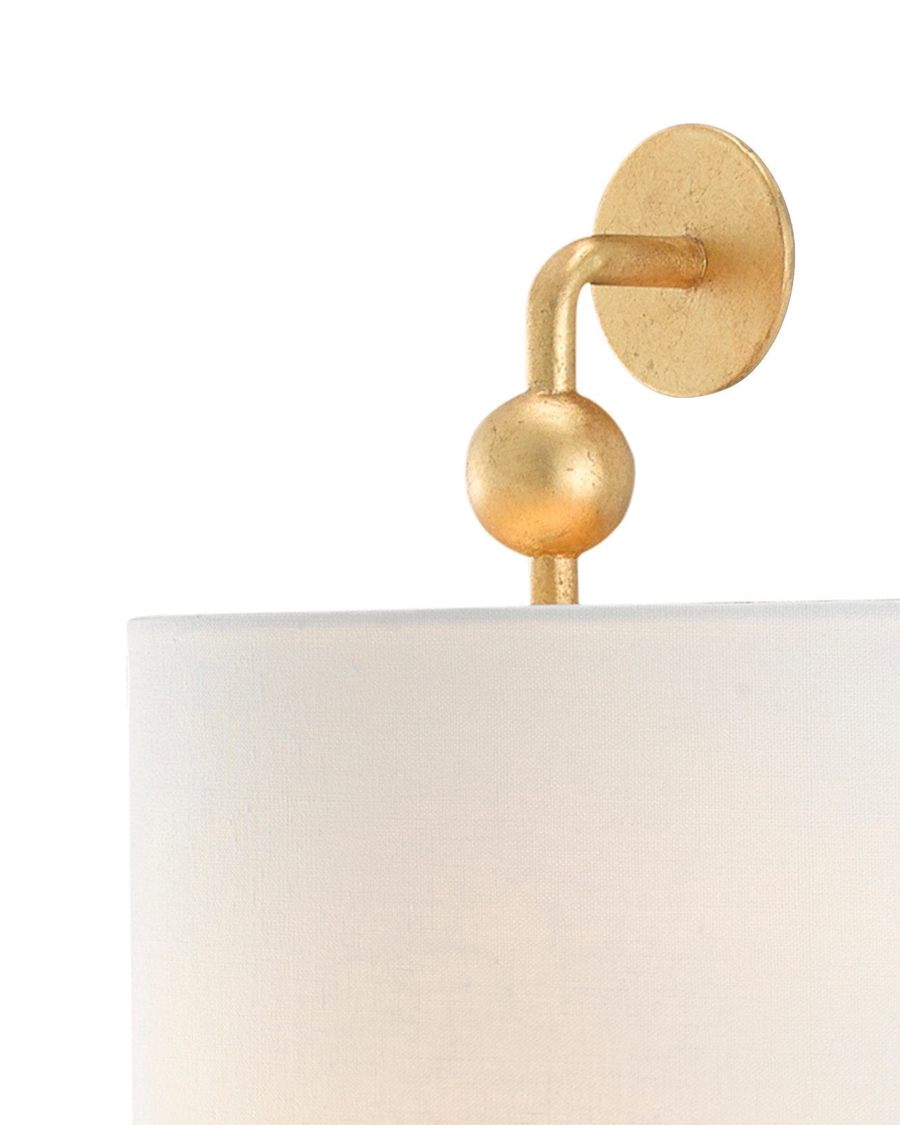 Tavey Gold Wall Sconce, White Shade