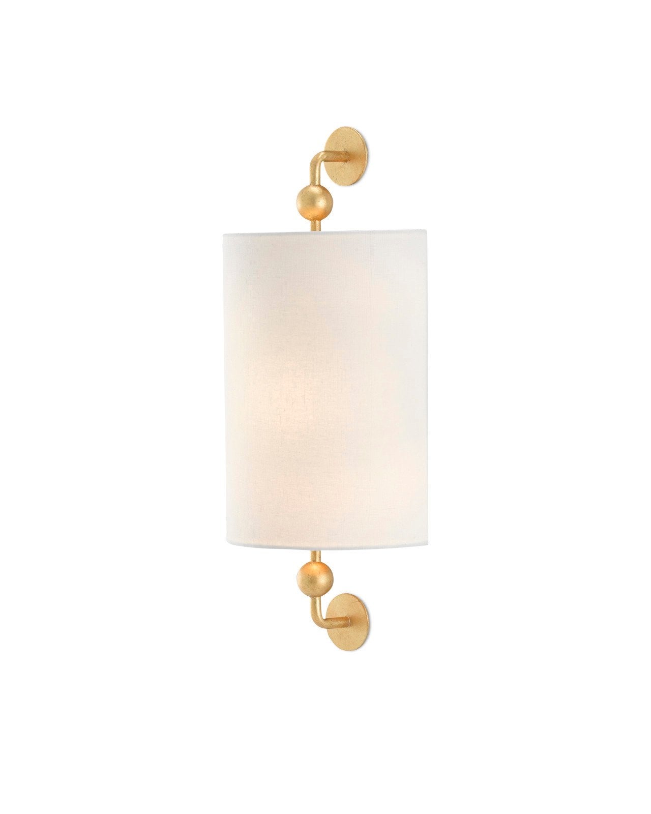 Tavey Gold Wall Sconce, White Shade