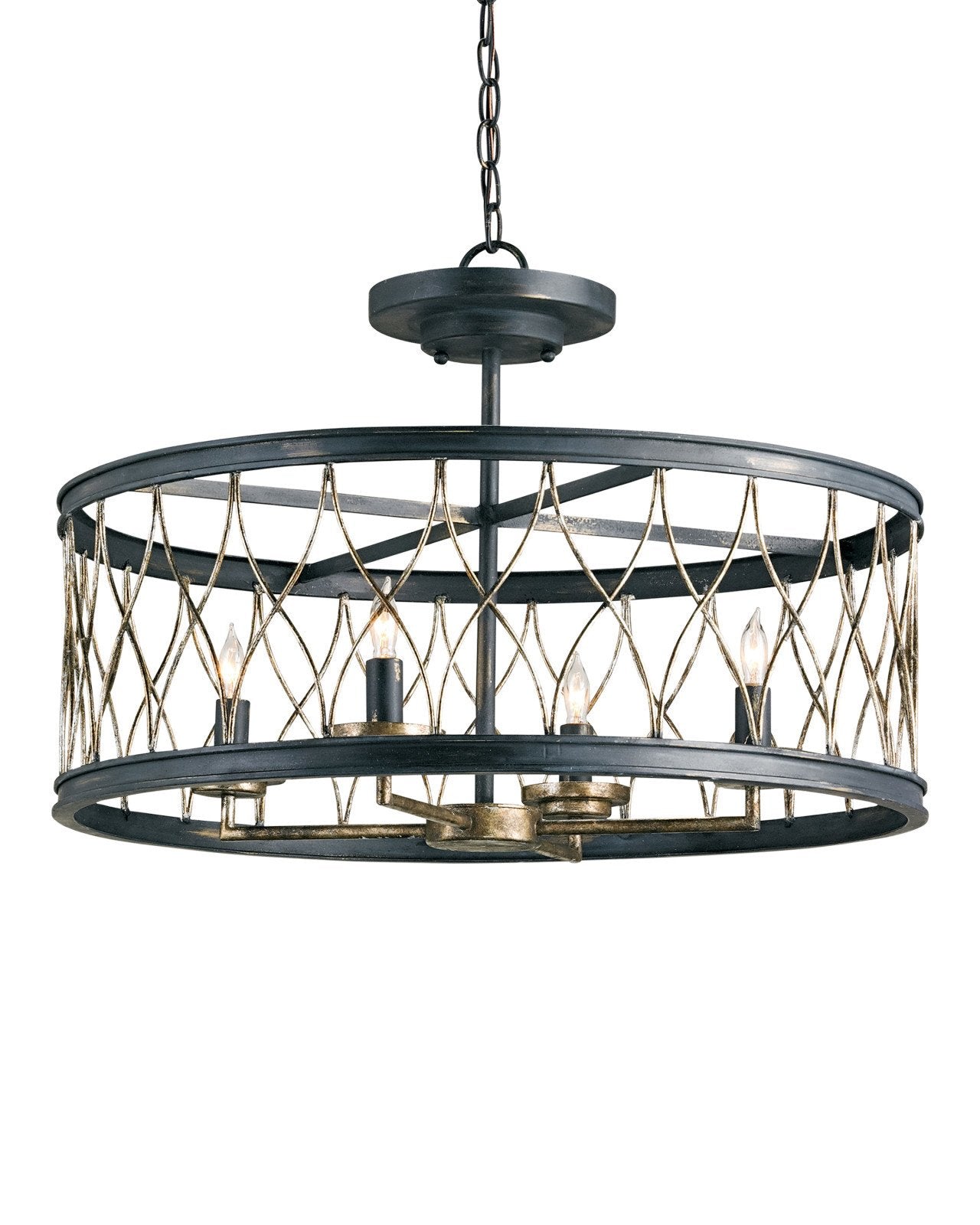 Crisscross Black Semi-Flush Mount