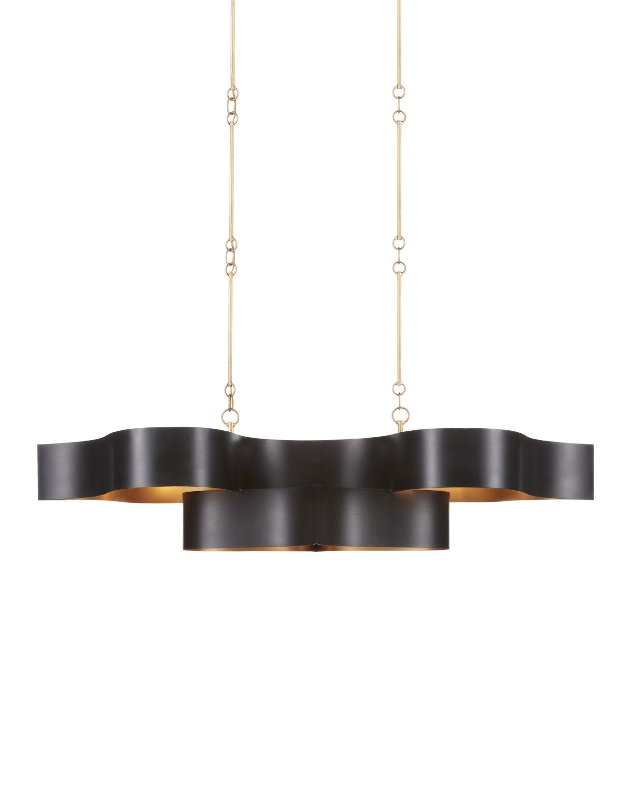 Grand Lotus Black Oval Chandelier