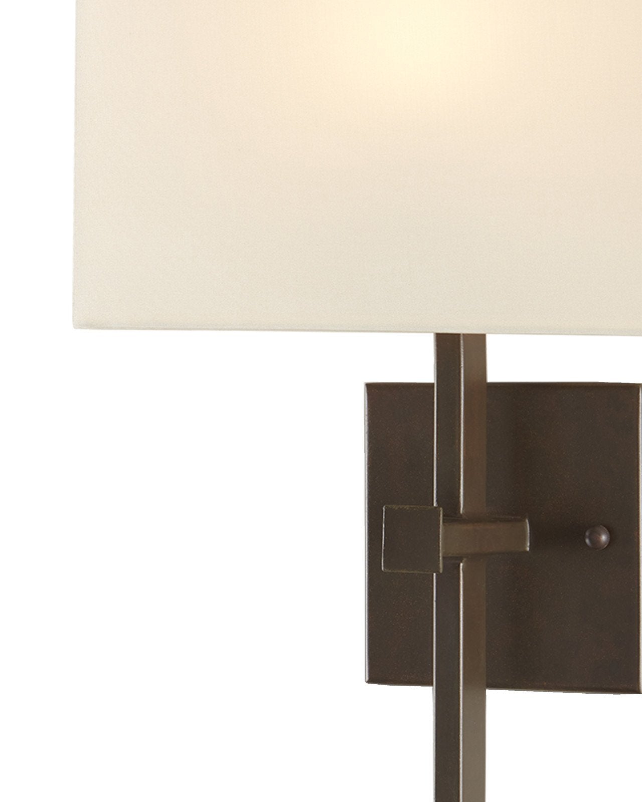 Ashdown Bronze Wall Sconce, White Shade