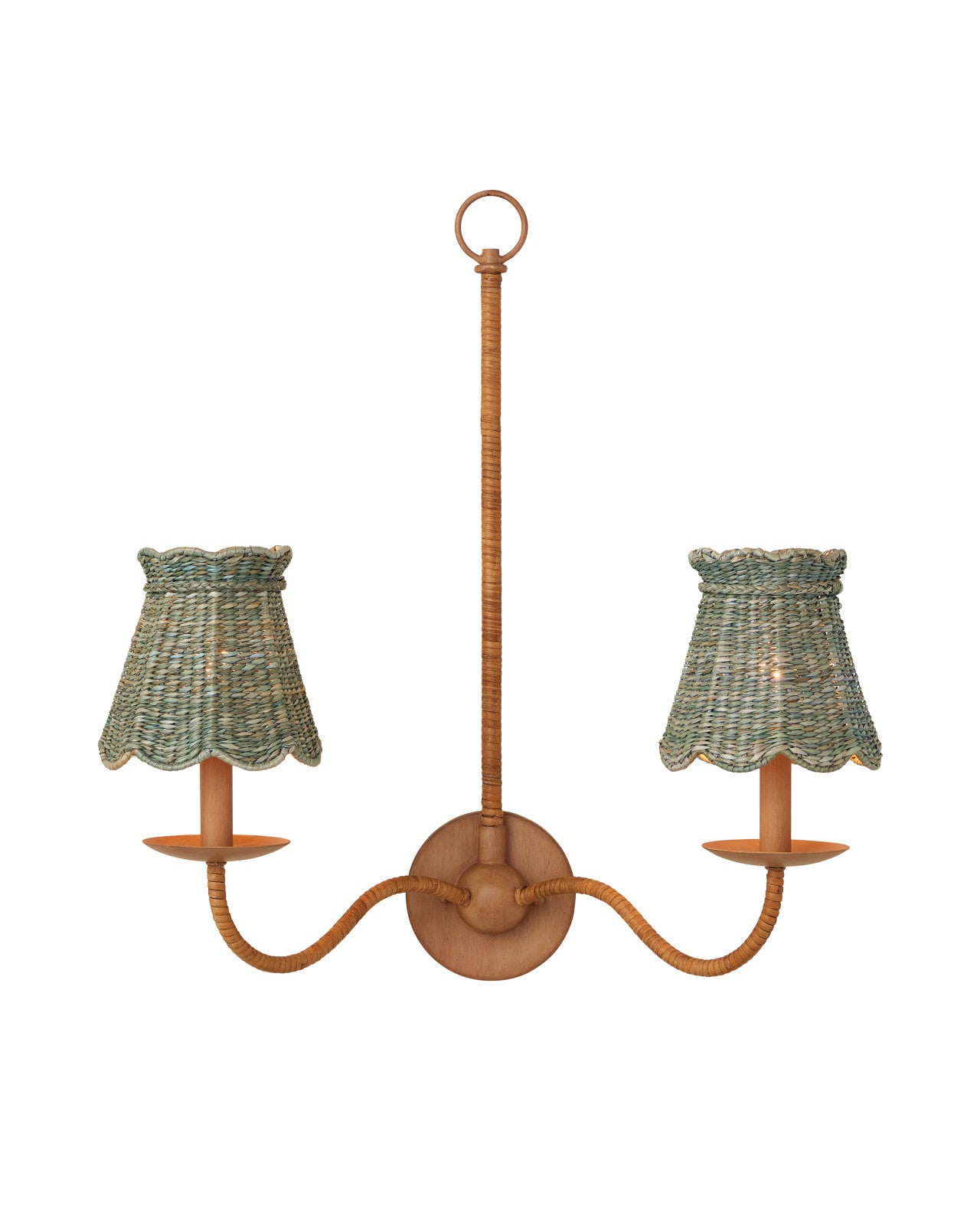 Annabelle Light Teal Tapered Chandelier Shade