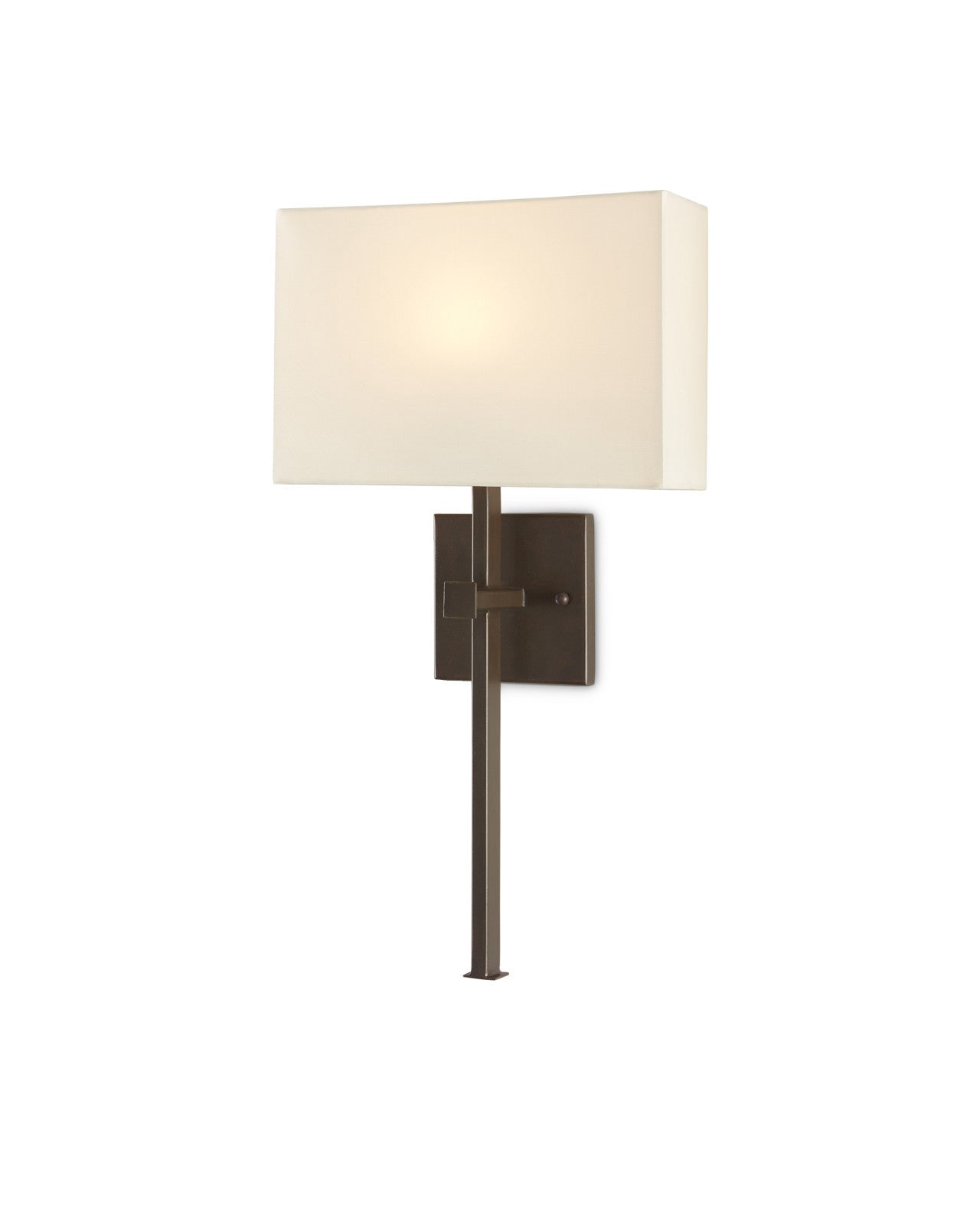 Ashdown Bronze Wall Sconce, White Shade