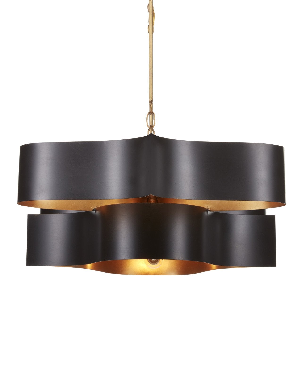 Grand Lotus Black Oval Chandelier