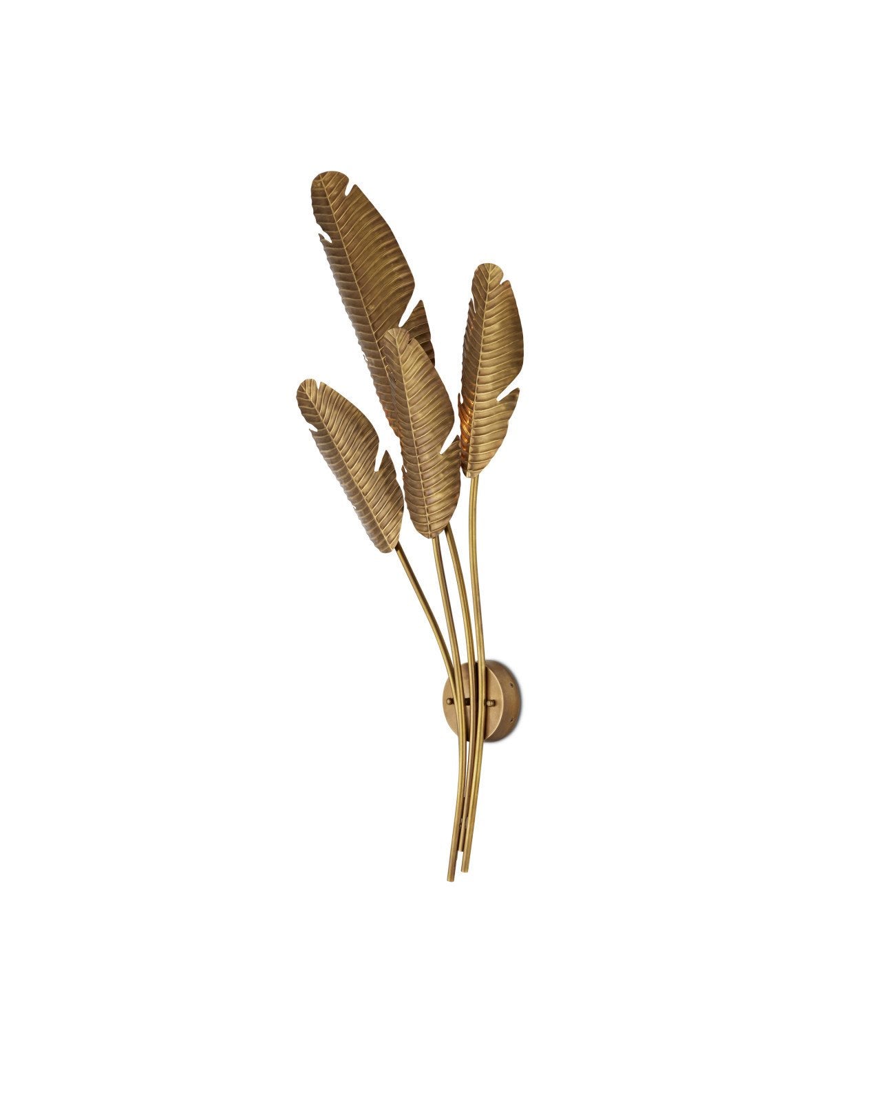 Tropical Brass Multi-Leaf Wall Sconce