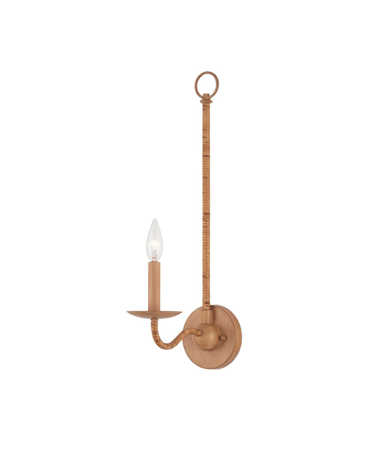 Saxon Single-Light Tan Wall Sconce