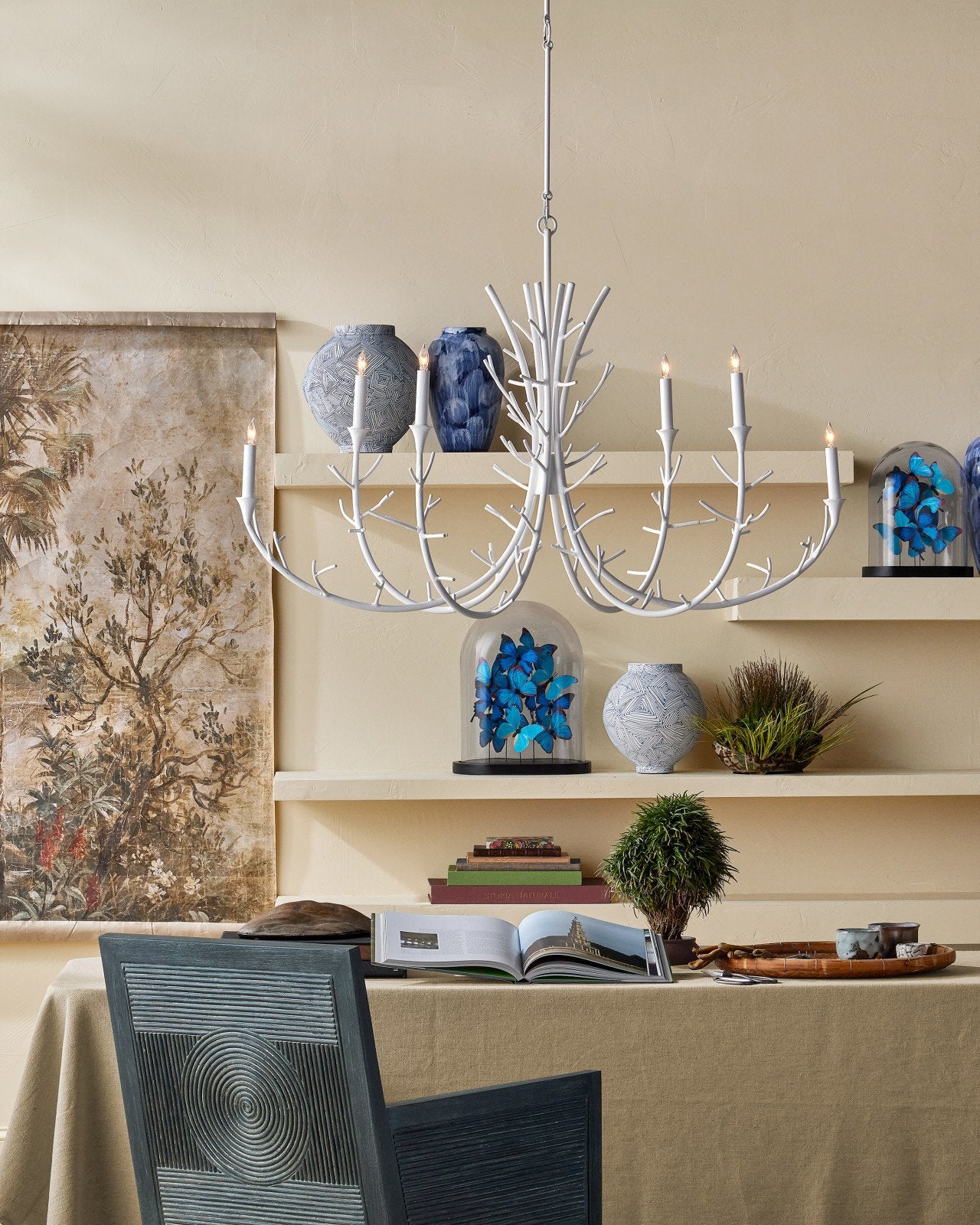 Santos Vintage Navy Armchair, Barrett Dusk