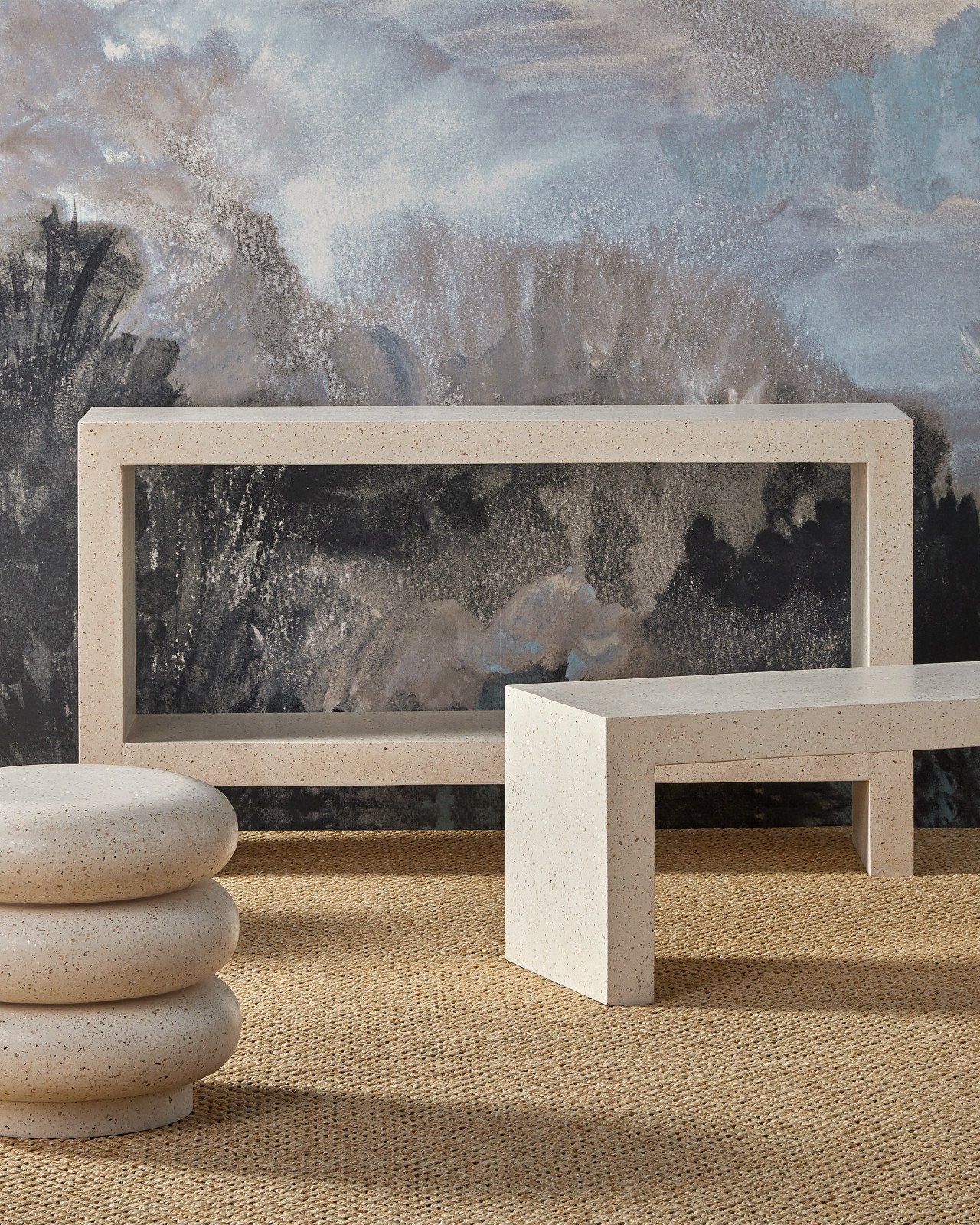 Carson Ivory Terrazzo Console Table