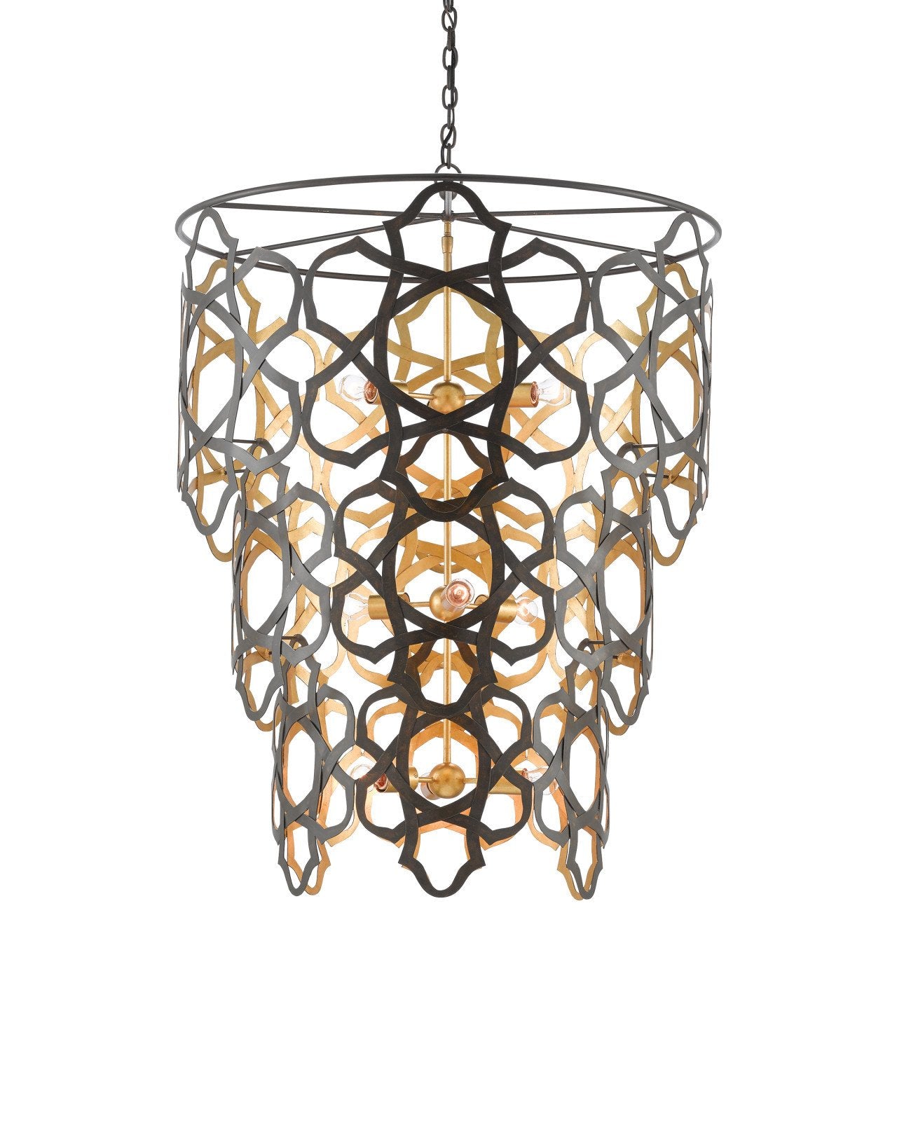 Mauresque Large Bronze & Gold Chandelier