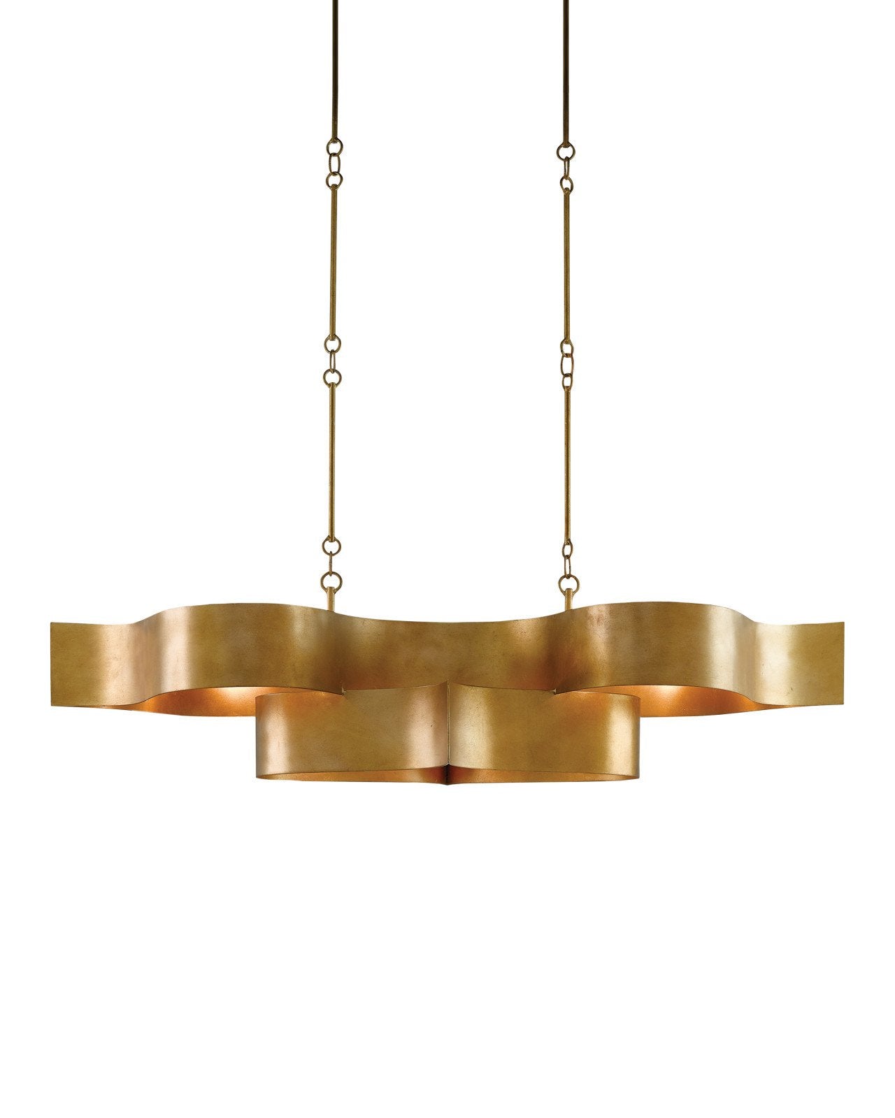Grand Lotus Gold Oval Chandelier