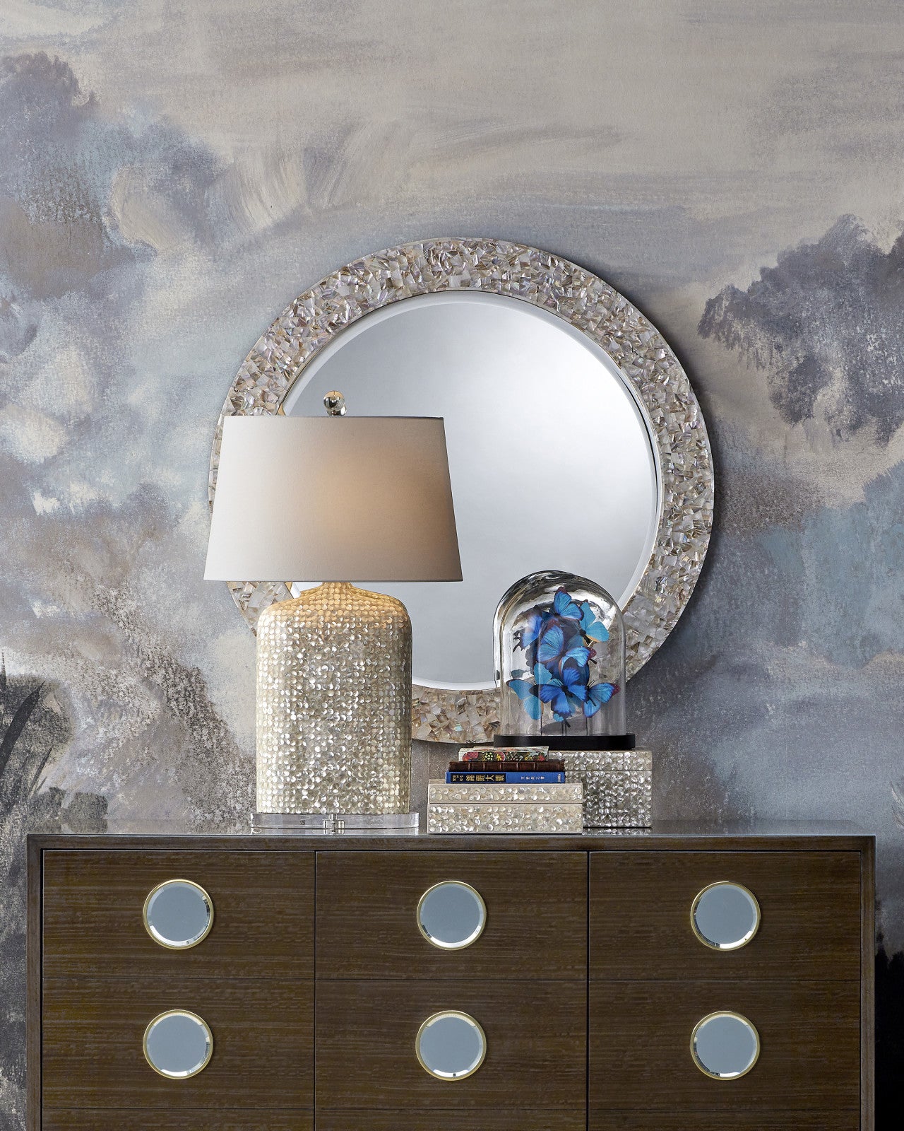 Gerri Dot Table Lamp by Currey and Company displayed in a stylish interior setting, showcasing its luxurious appeal.