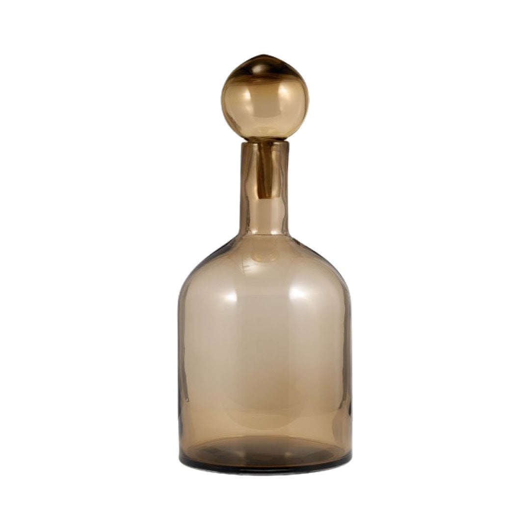 Glass Bottle w/ Stopper, Taupe, 17