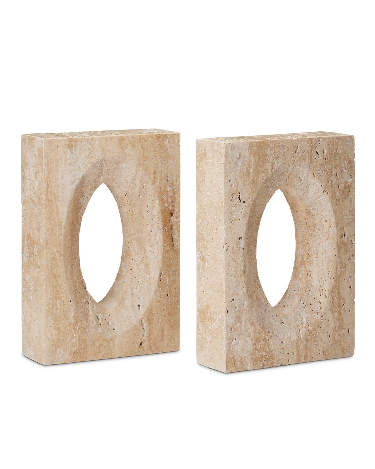 Demi Travertine Bookends Set of 2