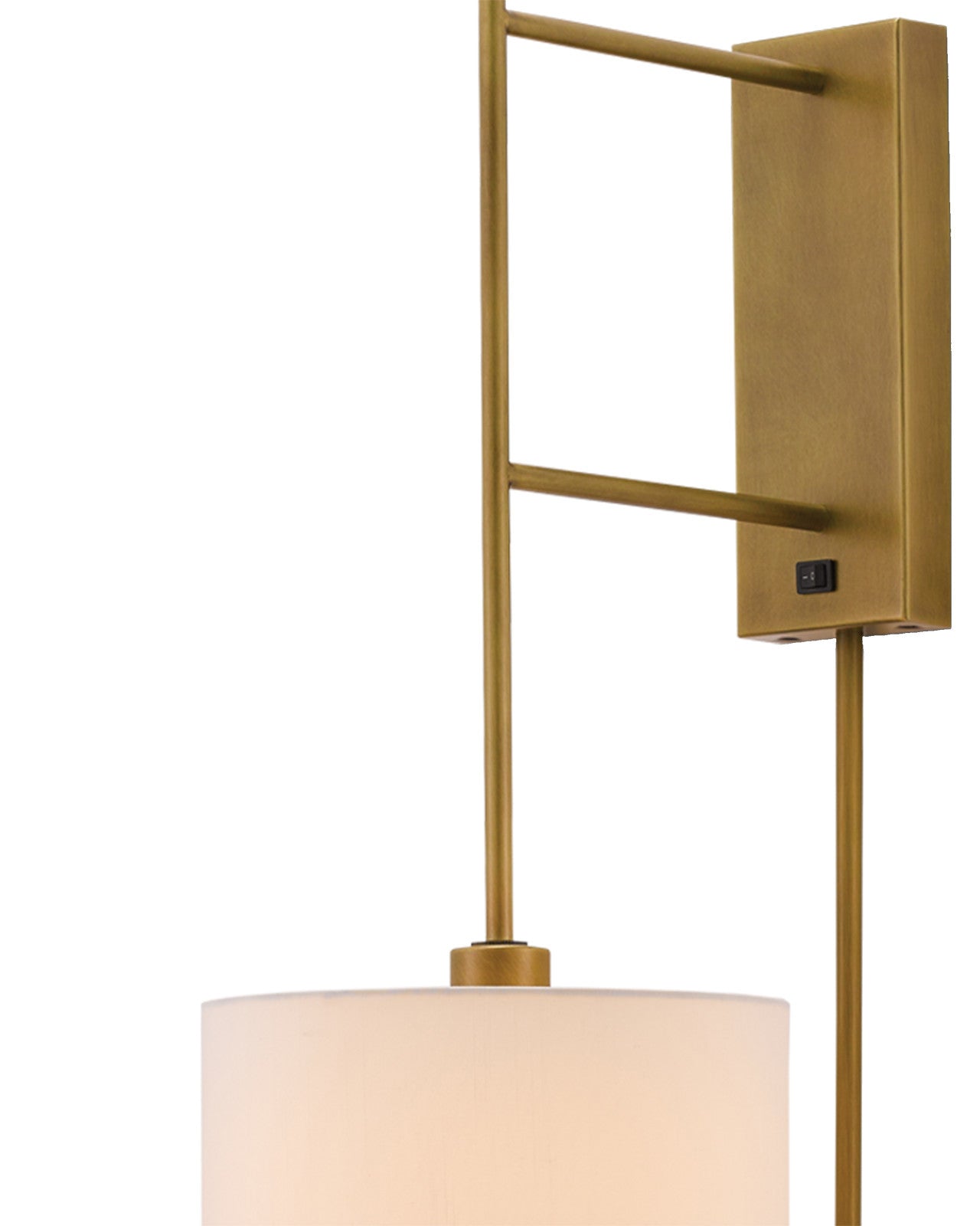 Savill Brass Wall Sconce, White Shade