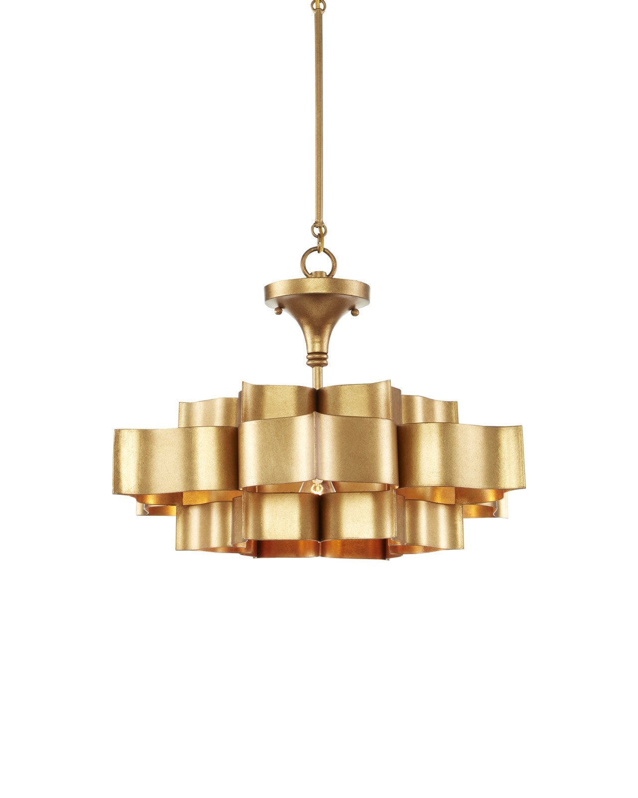 Grand Lotus Small Gold Chandelier