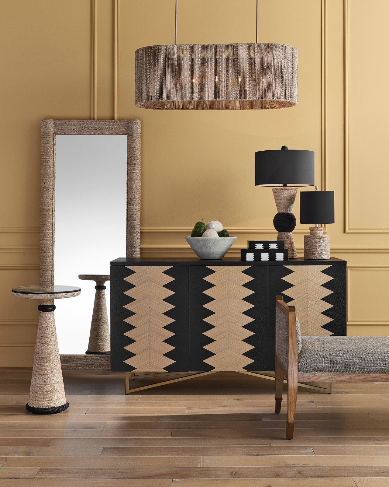 Vilmar Rope Floor Mirror