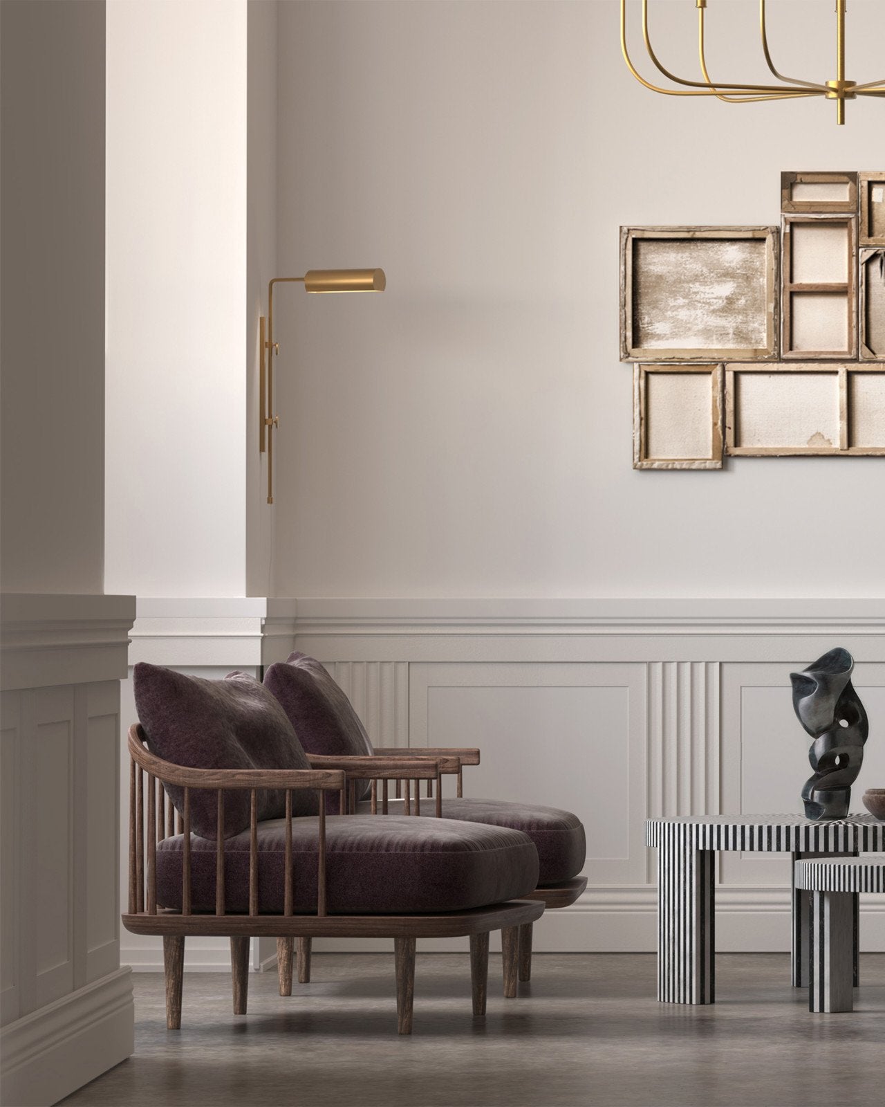 Satire Brass Swing-Arm Wall Sconce