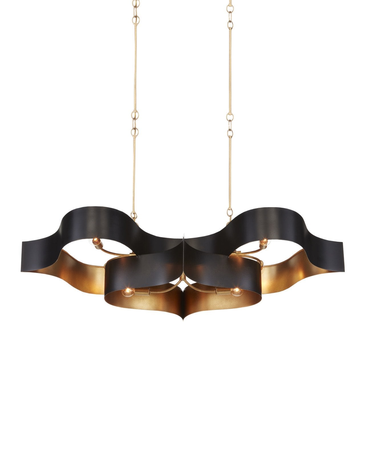 Grand Lotus Black Oval Chandelier