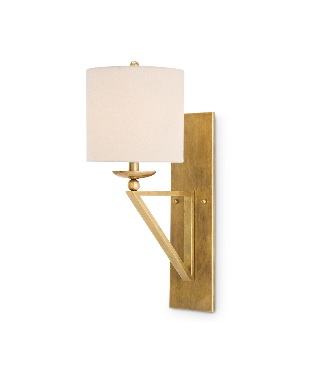 Anthology Brass Wall Sconce, White Shade