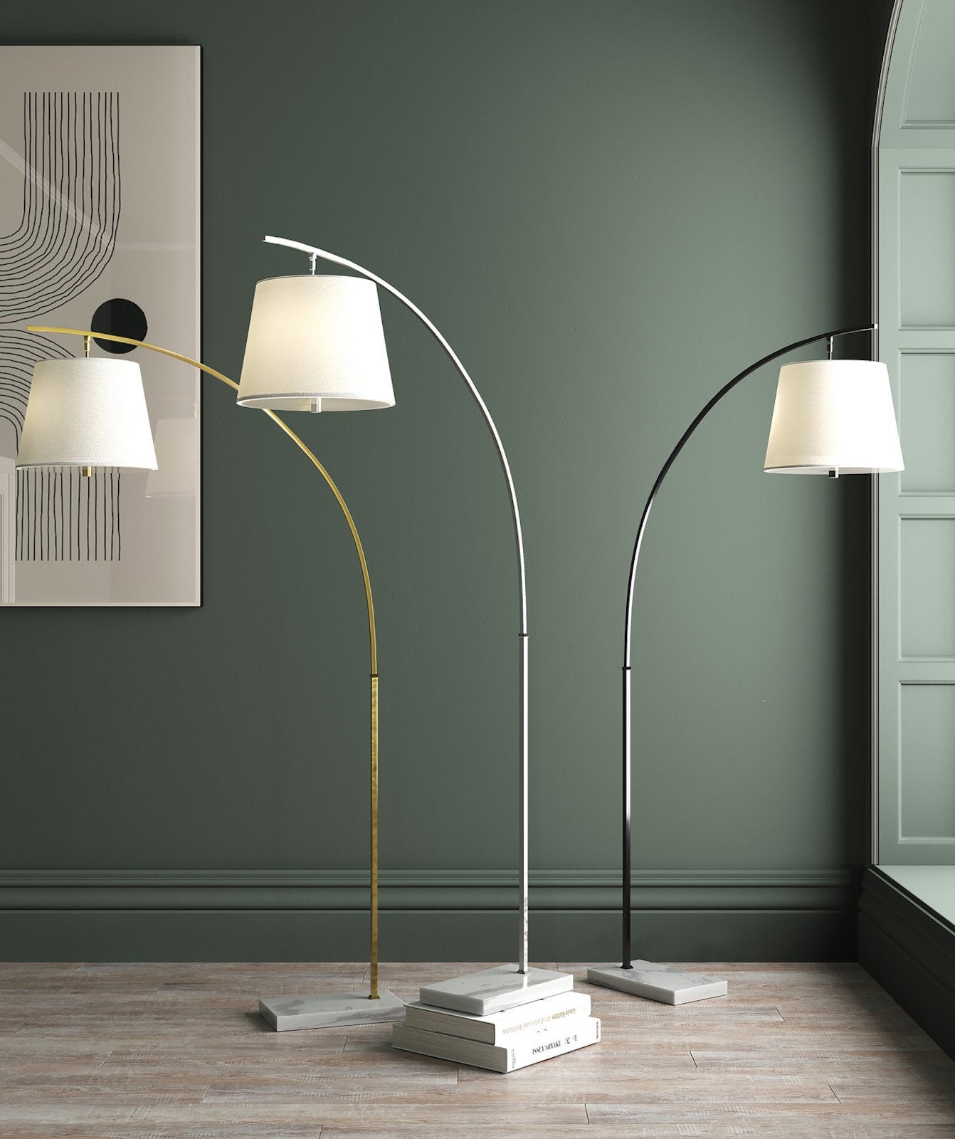 Cloister Medium Nickel Floor Lamp