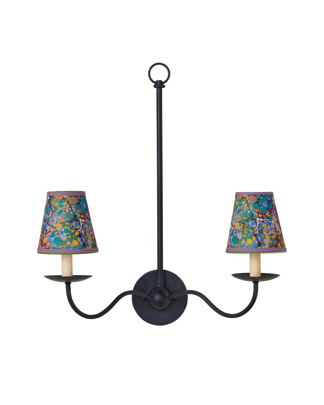 Marble Multi-Color Paper Tapered Chandelier Shade