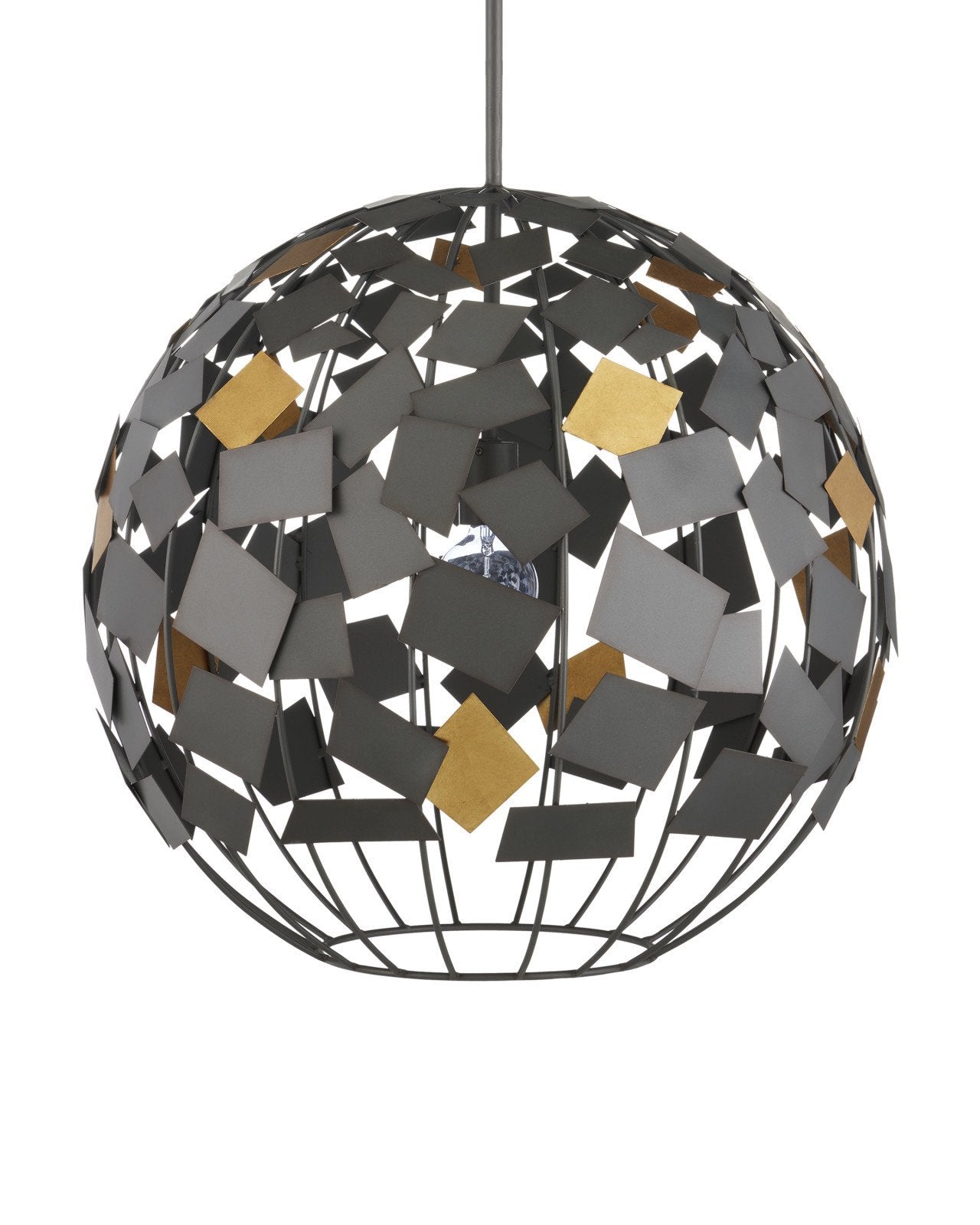 Moon Night Gray & Gold Orb Chandelier