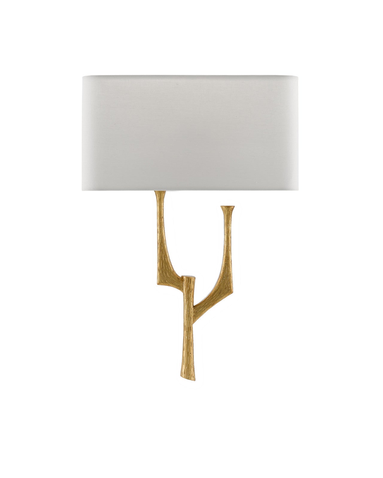 Bodnant Gold Wall Sconce, White Shade, Left