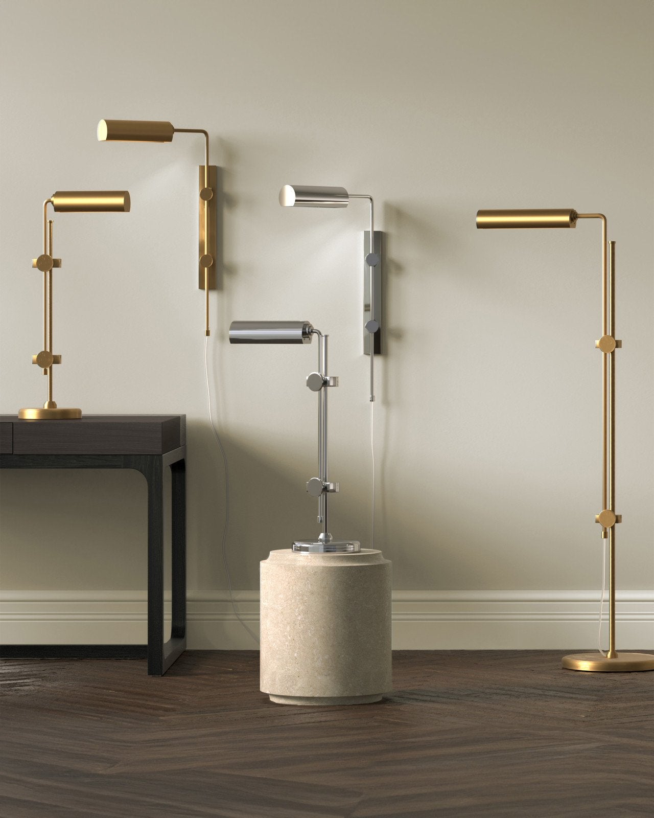 Satire Brass Floor Lamp