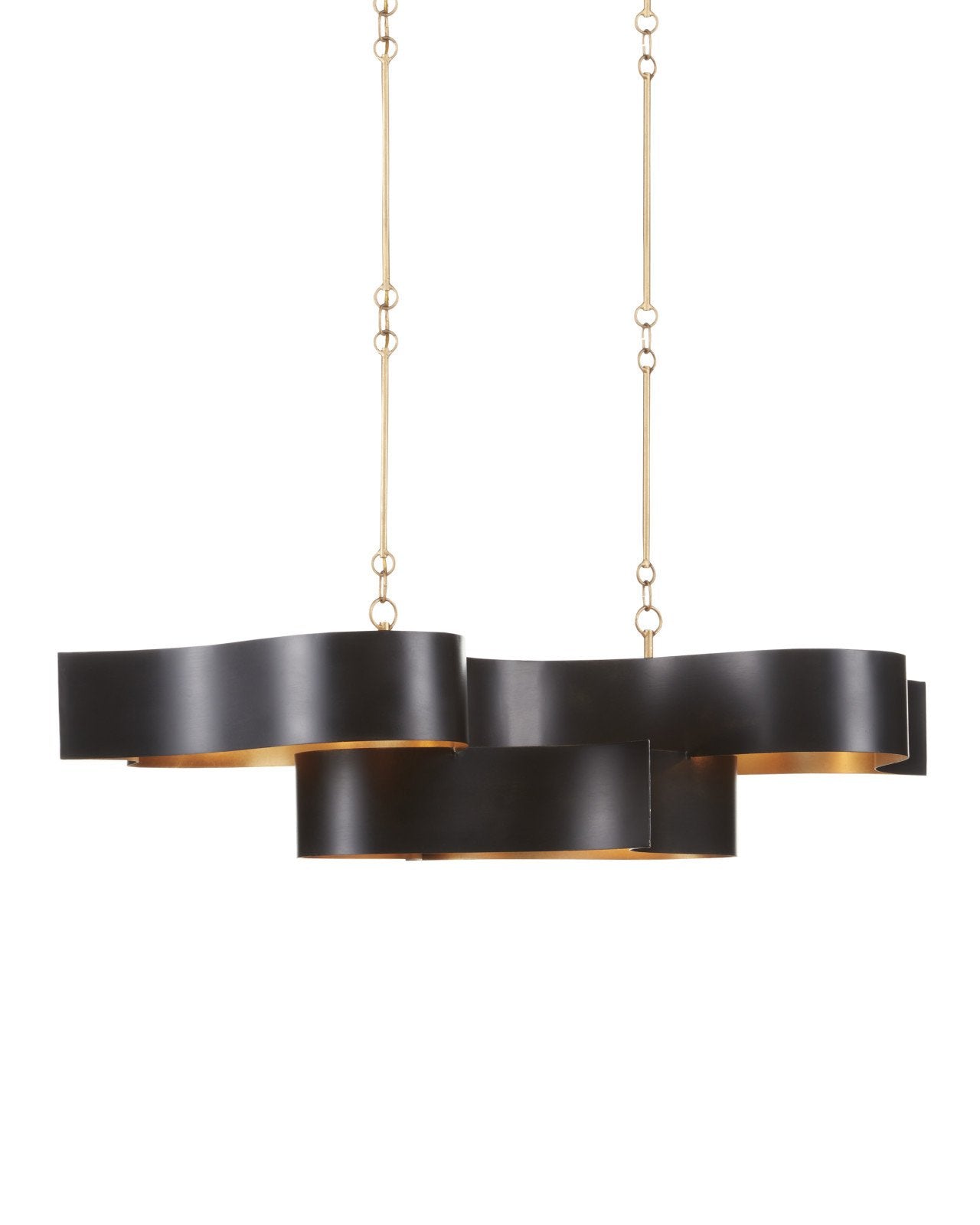 Grand Lotus Black Oval Chandelier