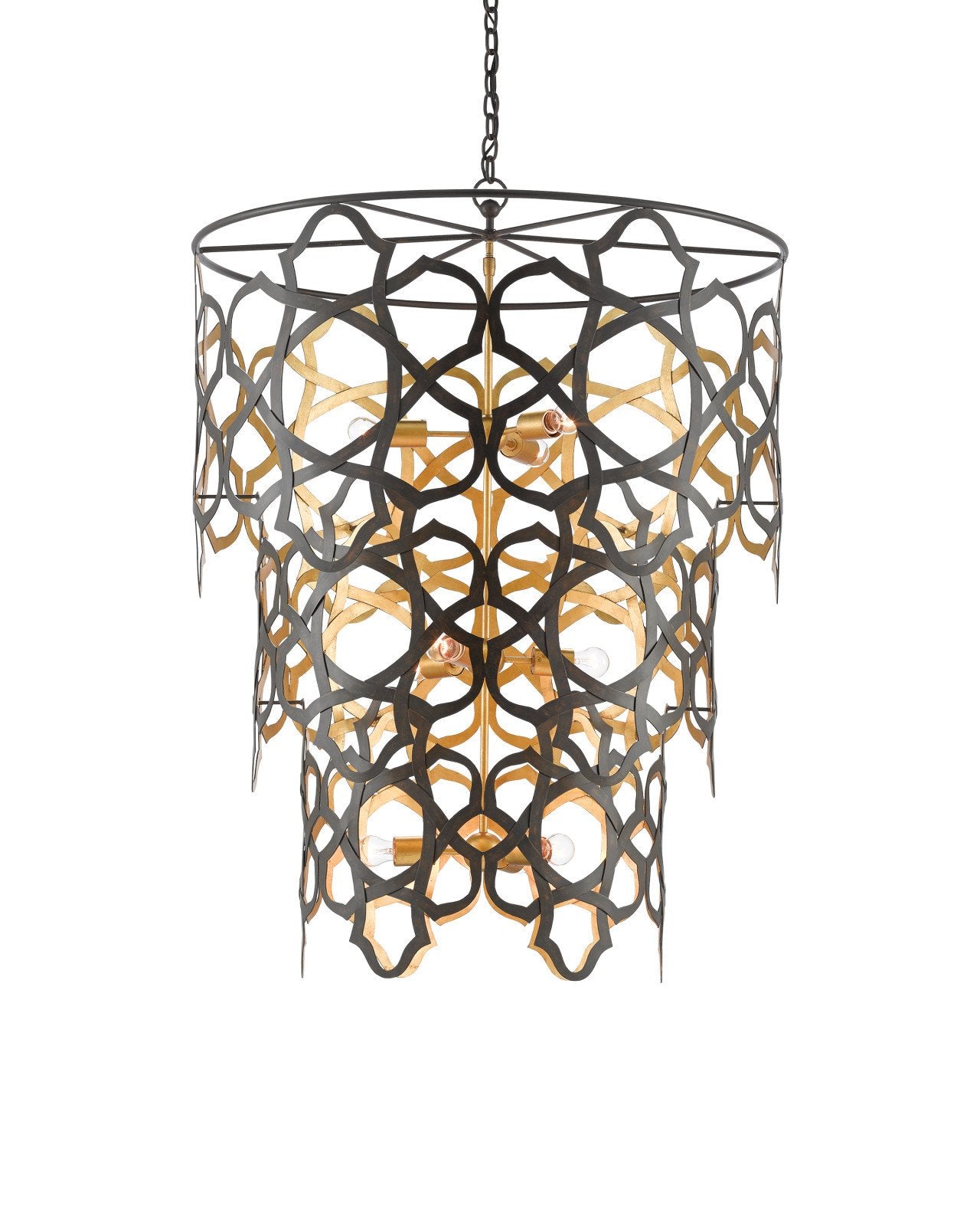 Mauresque Large Bronze & Gold Chandelier