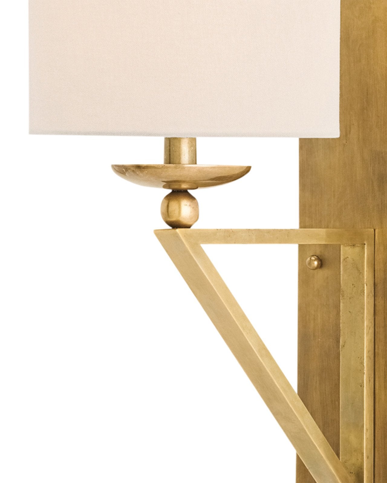 Anthology Brass Wall Sconce, White Shade