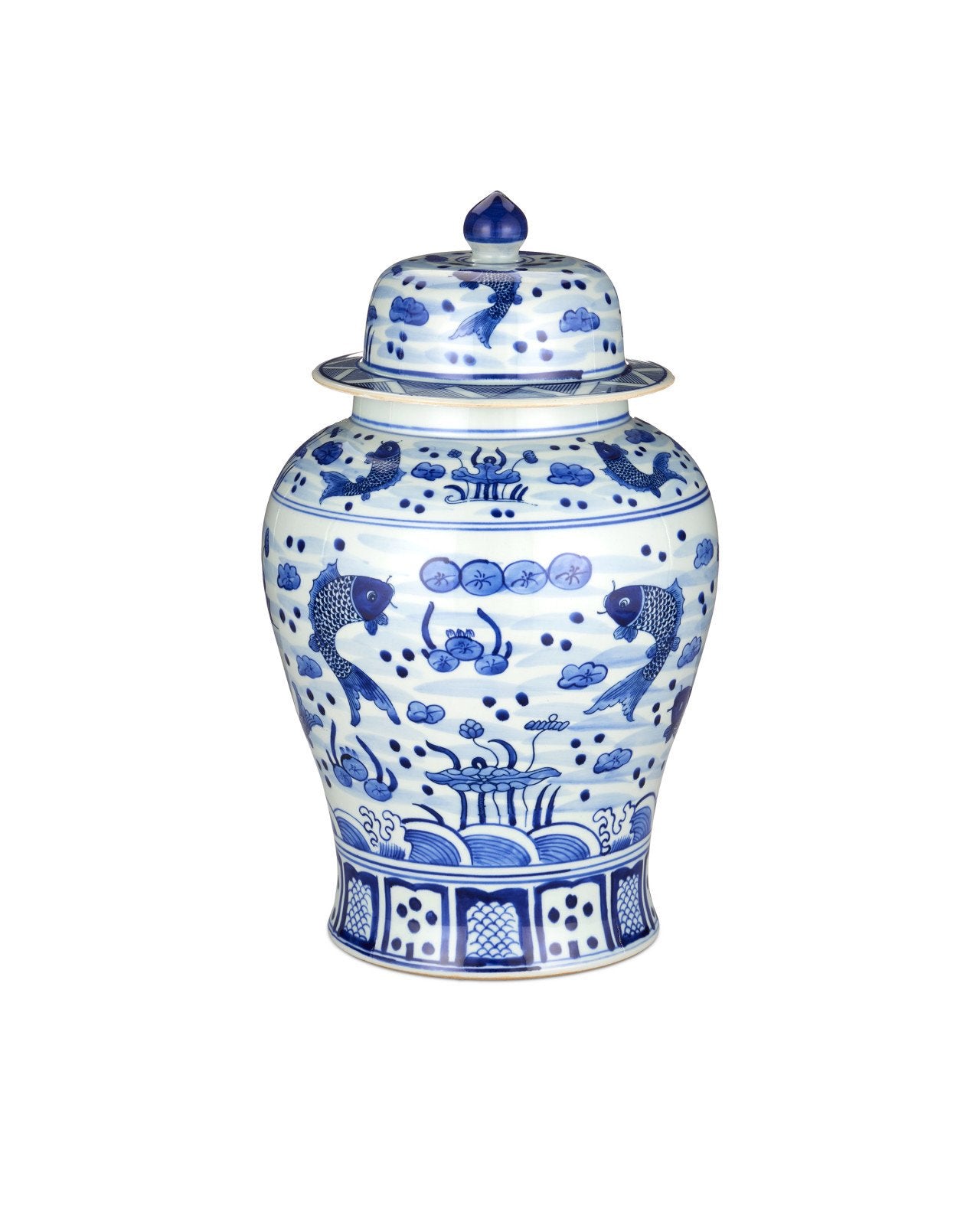 South Sea Blue & White Large Temple Jar