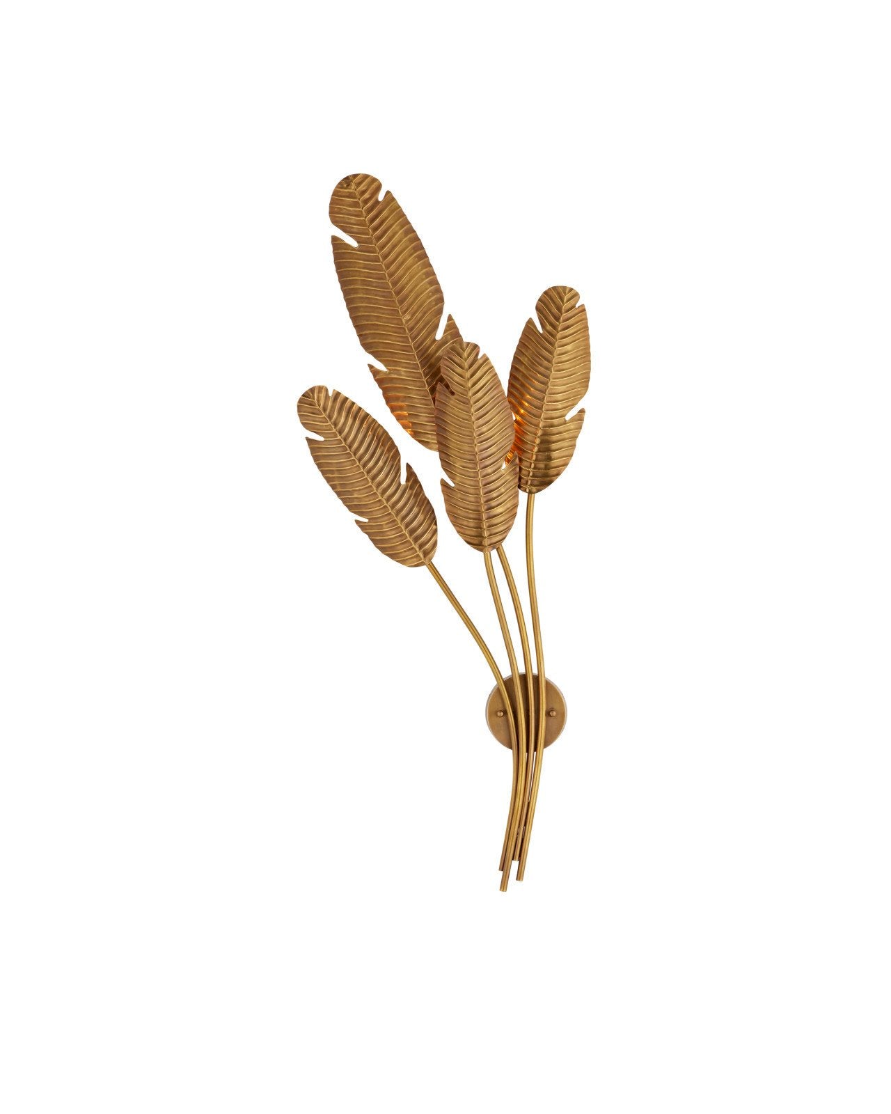 Tropical Brass Multi-Leaf Wall Sconce