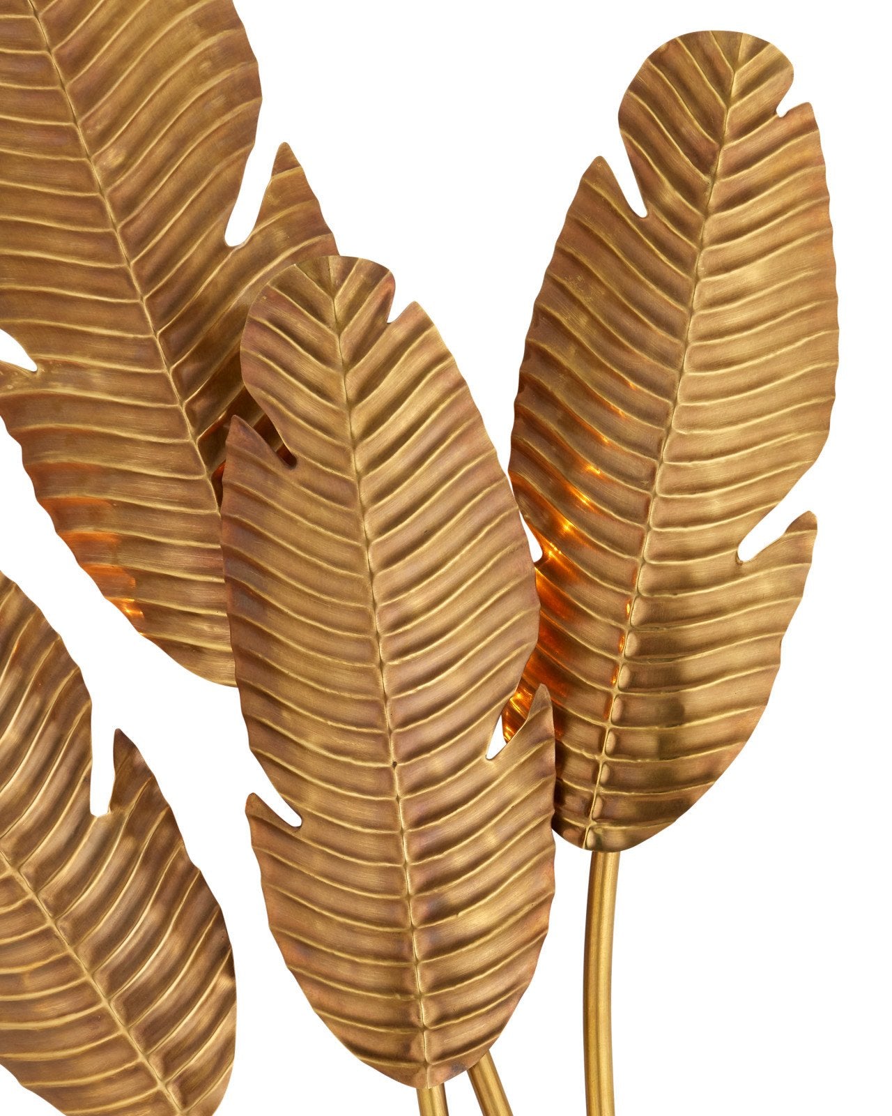 Tropical Brass Multi-Leaf Wall Sconce