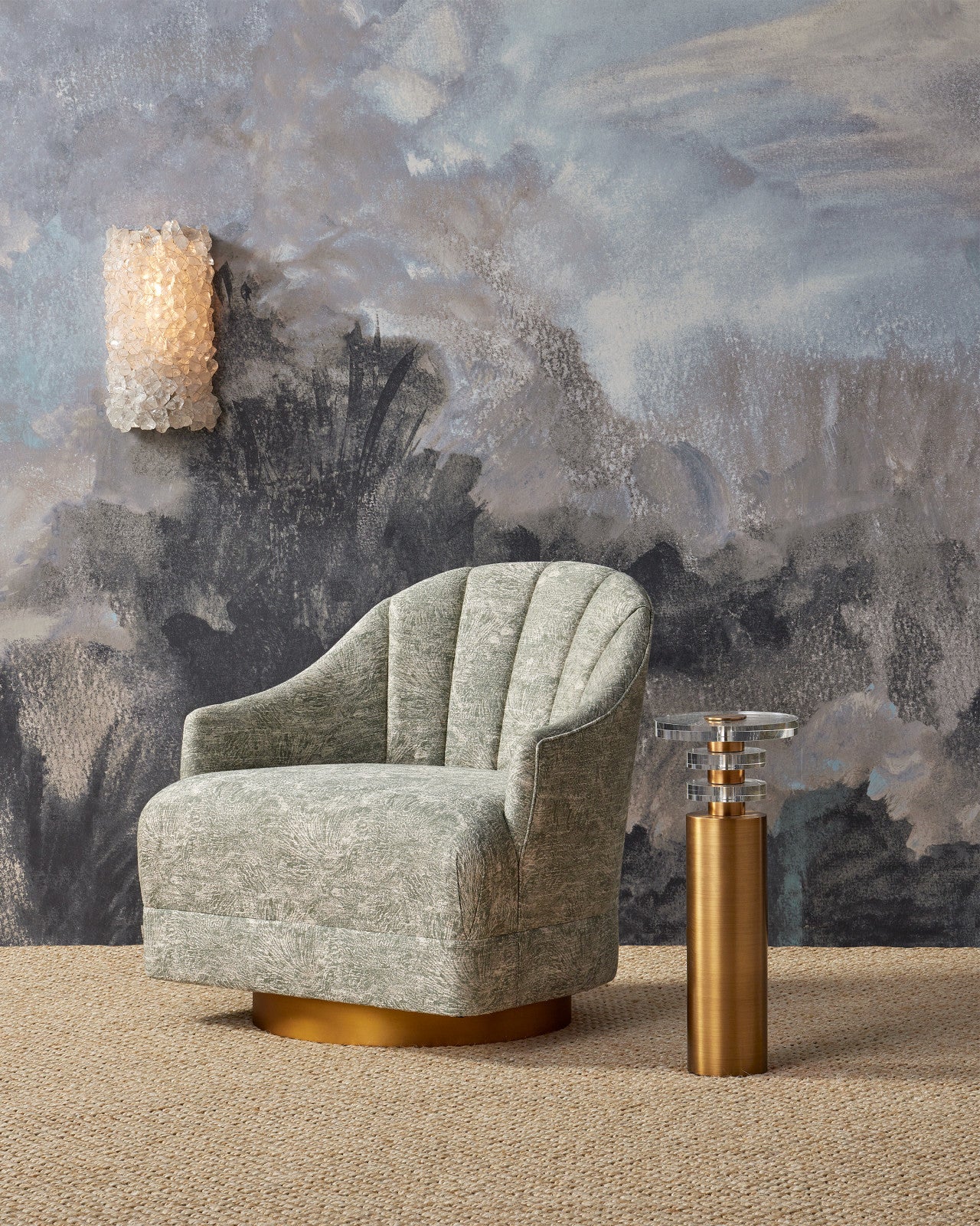 Inga Swivel Chair, Cindaria Celadon