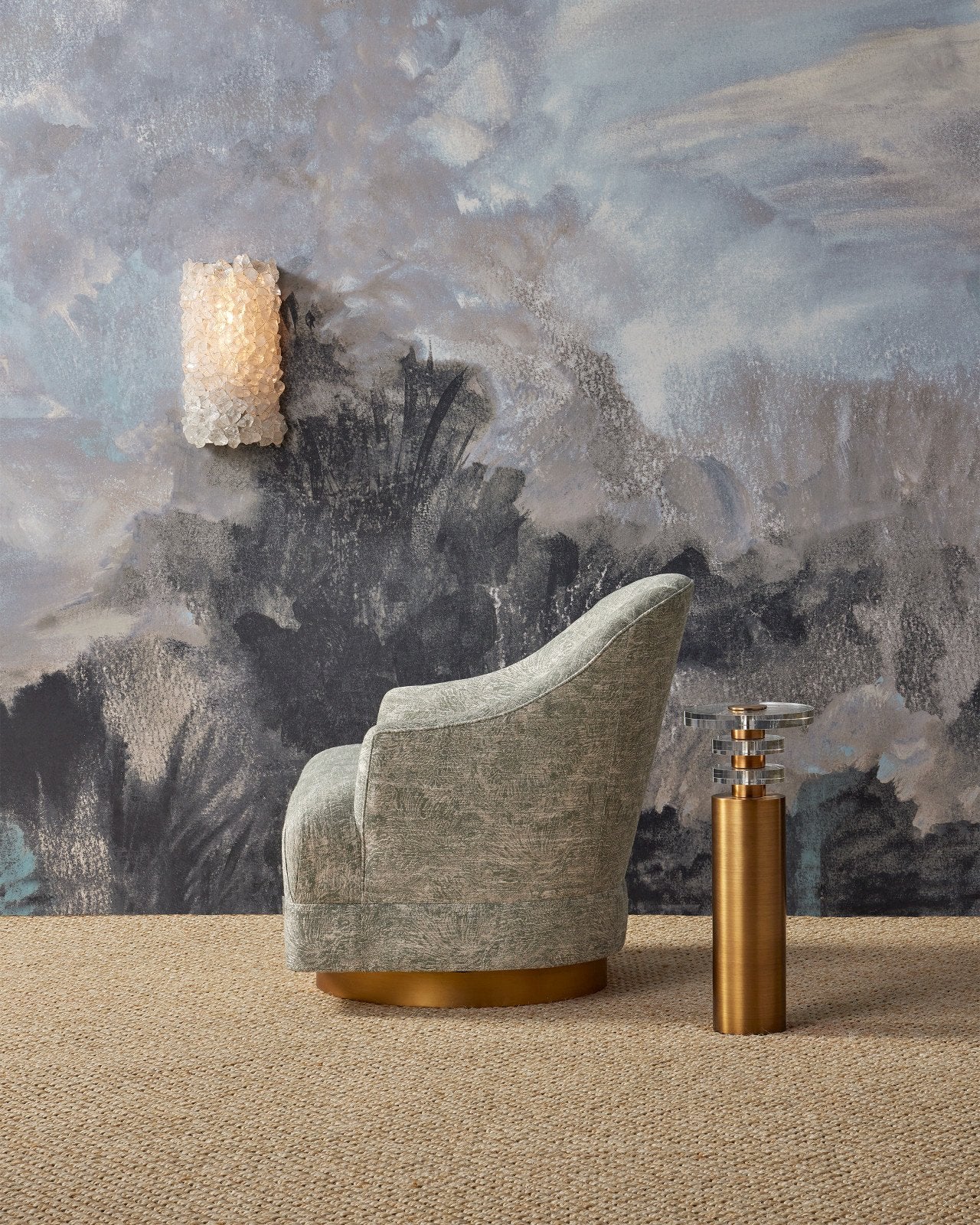 Inga Swivel Chair, Cindaria Celadon