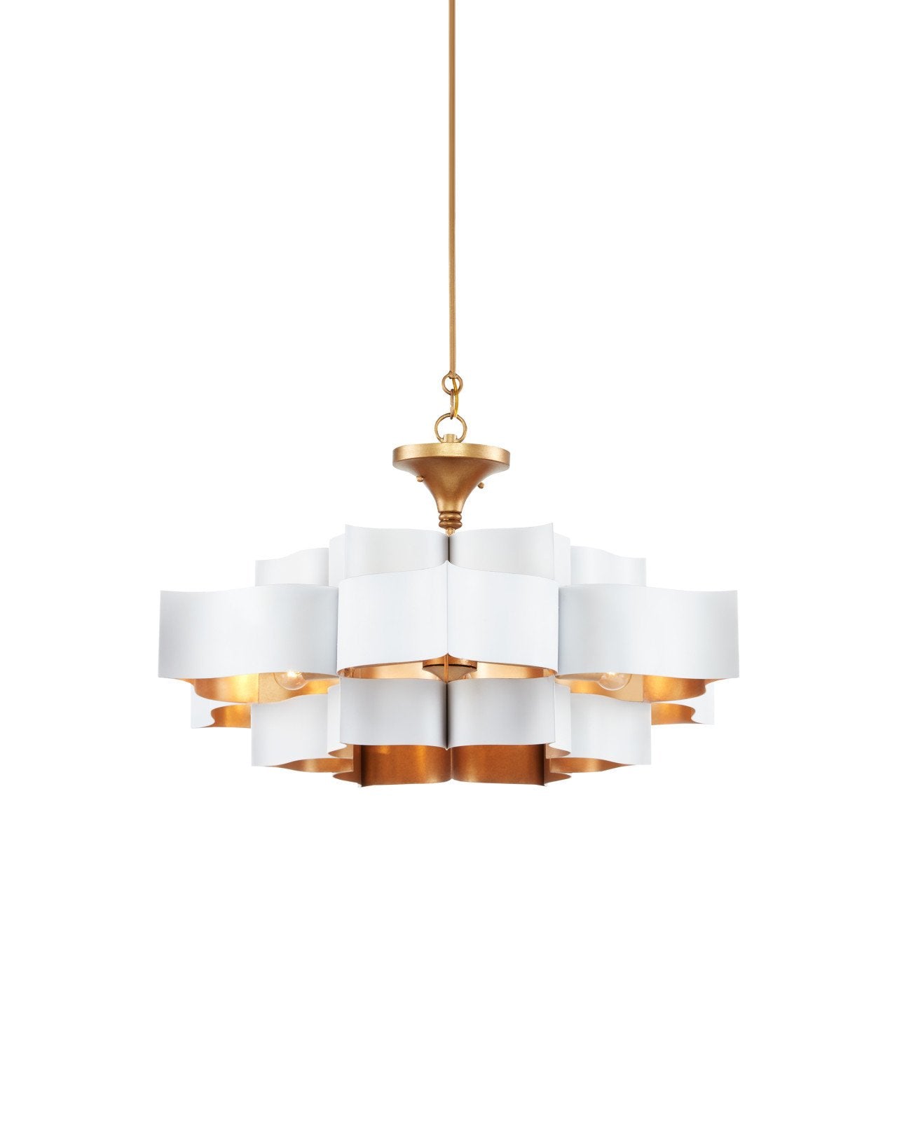 Grand Lotus Large White Chandelier