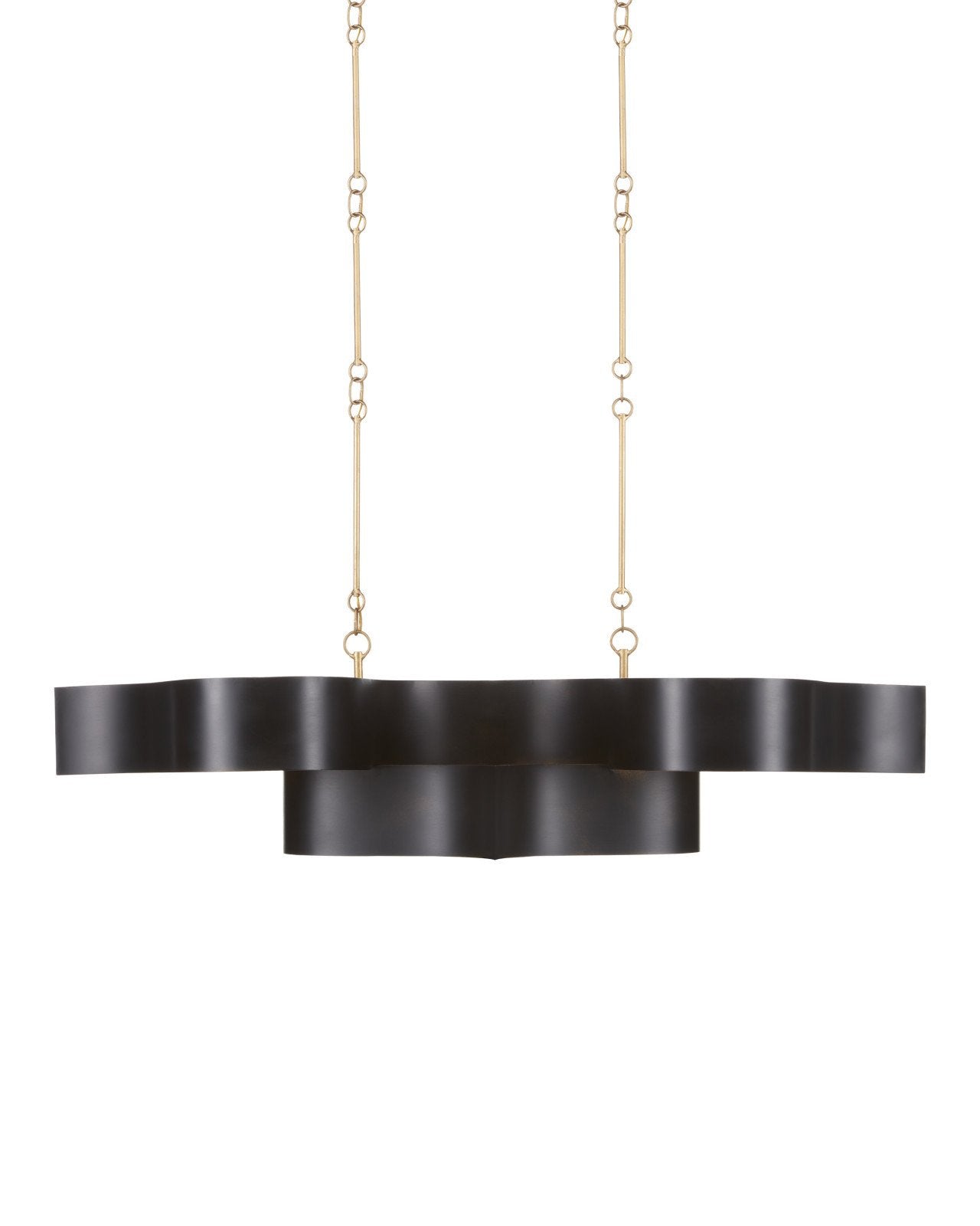 Grand Lotus Black Oval Chandelier