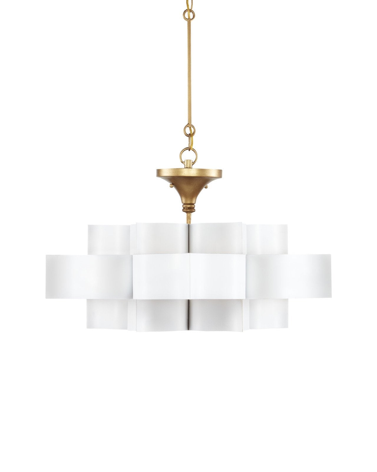 Grand Lotus Small White Chandelier