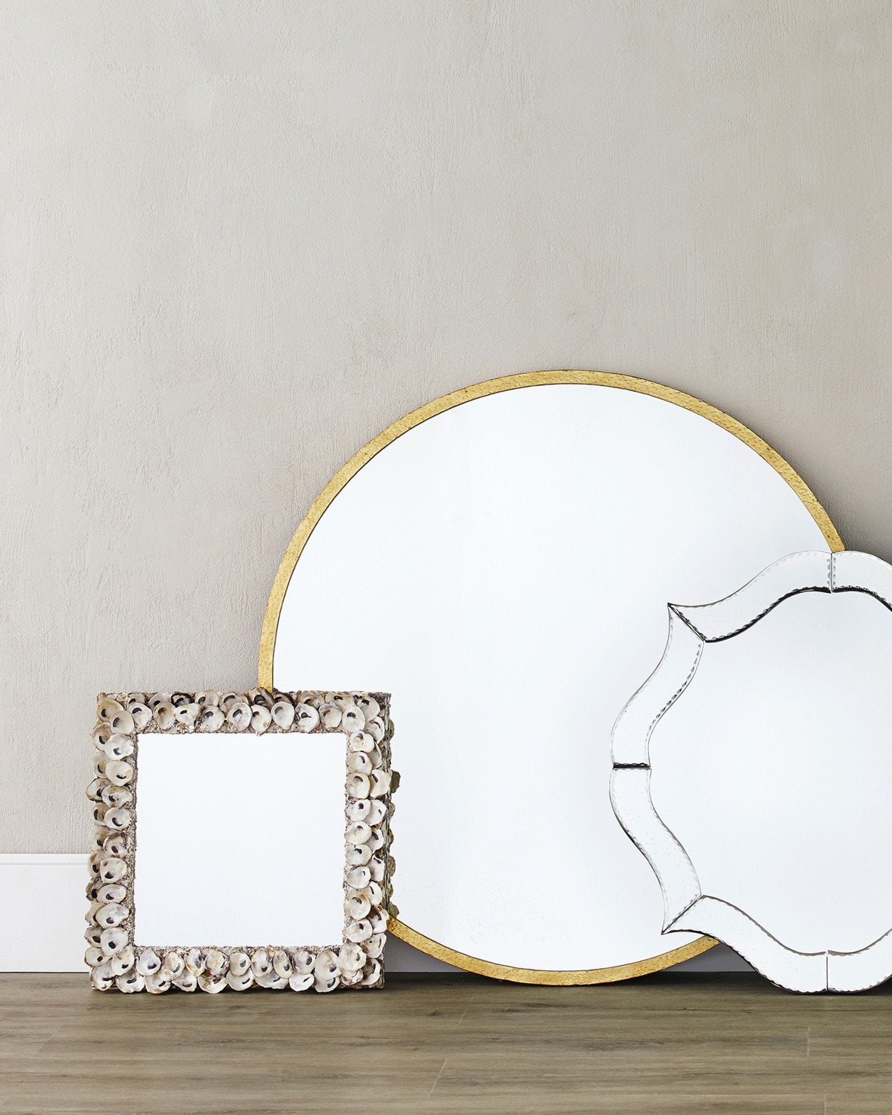 Oyster Shell Square Mirror