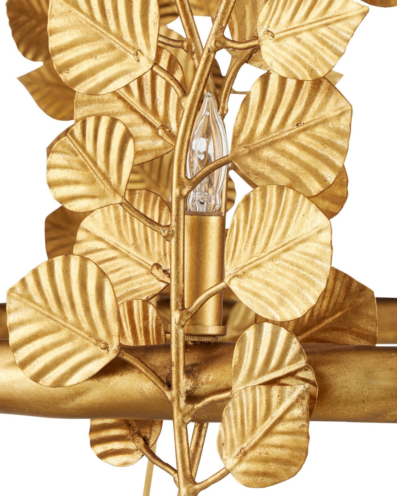 Golden Eucalyptus Round Chandelier