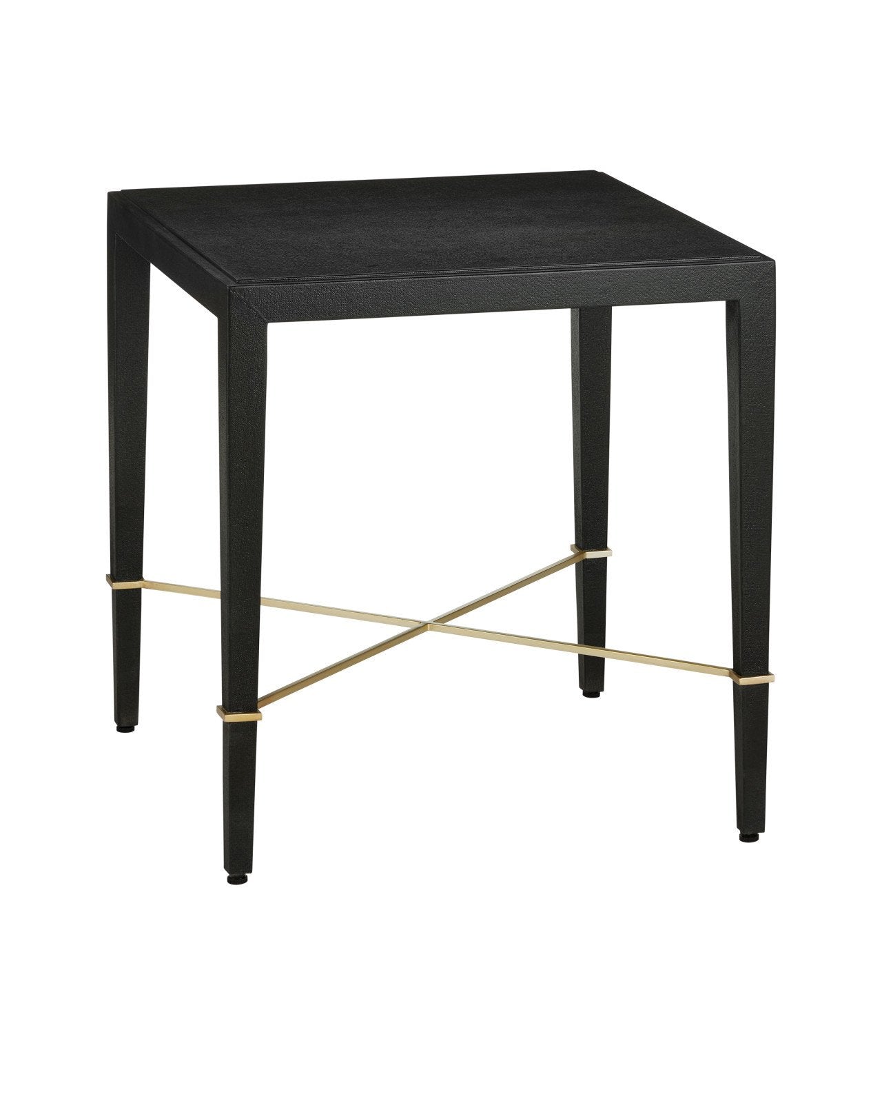 Verona Black Linen End Table