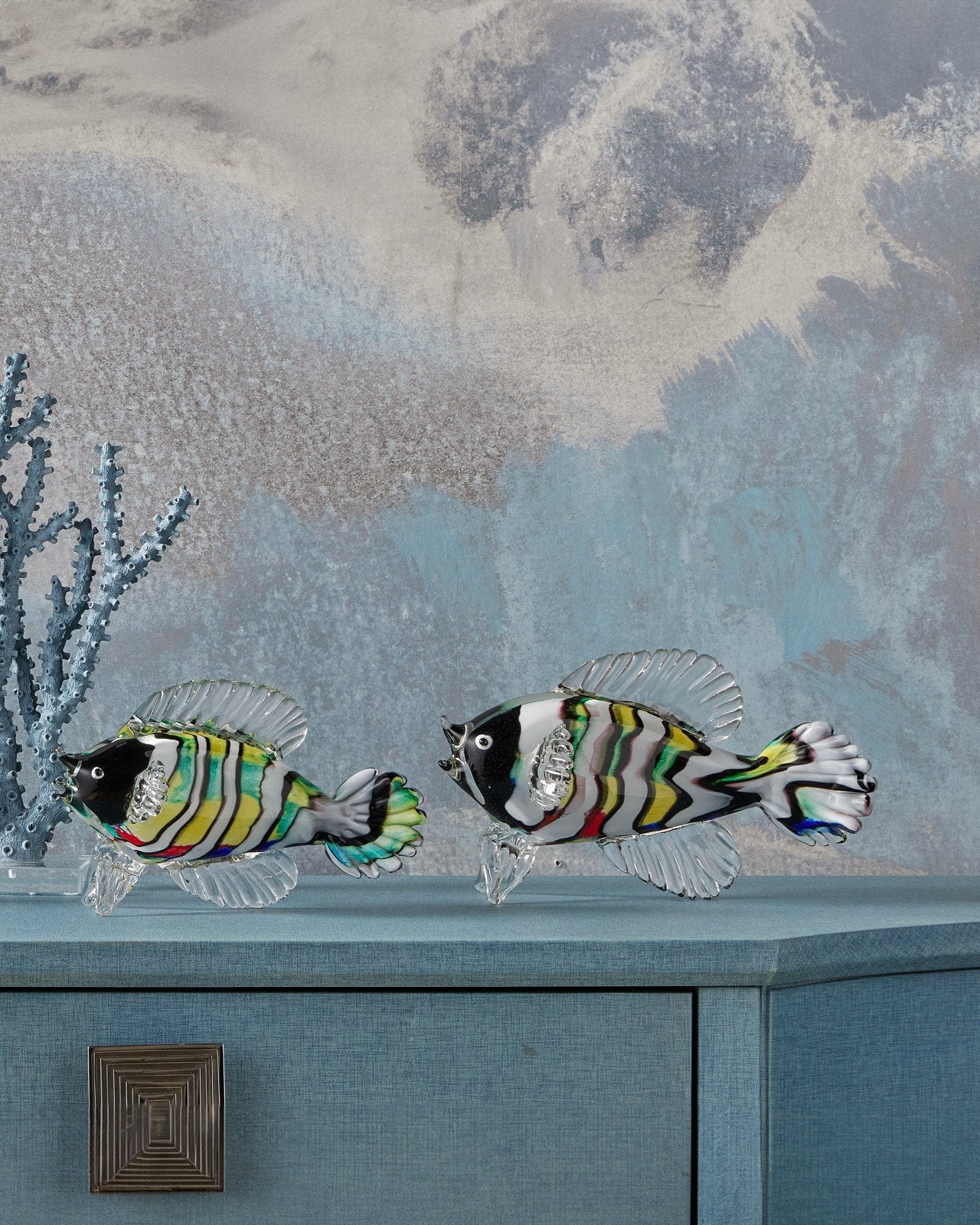 Rialto Green Glass Fish Set of 2